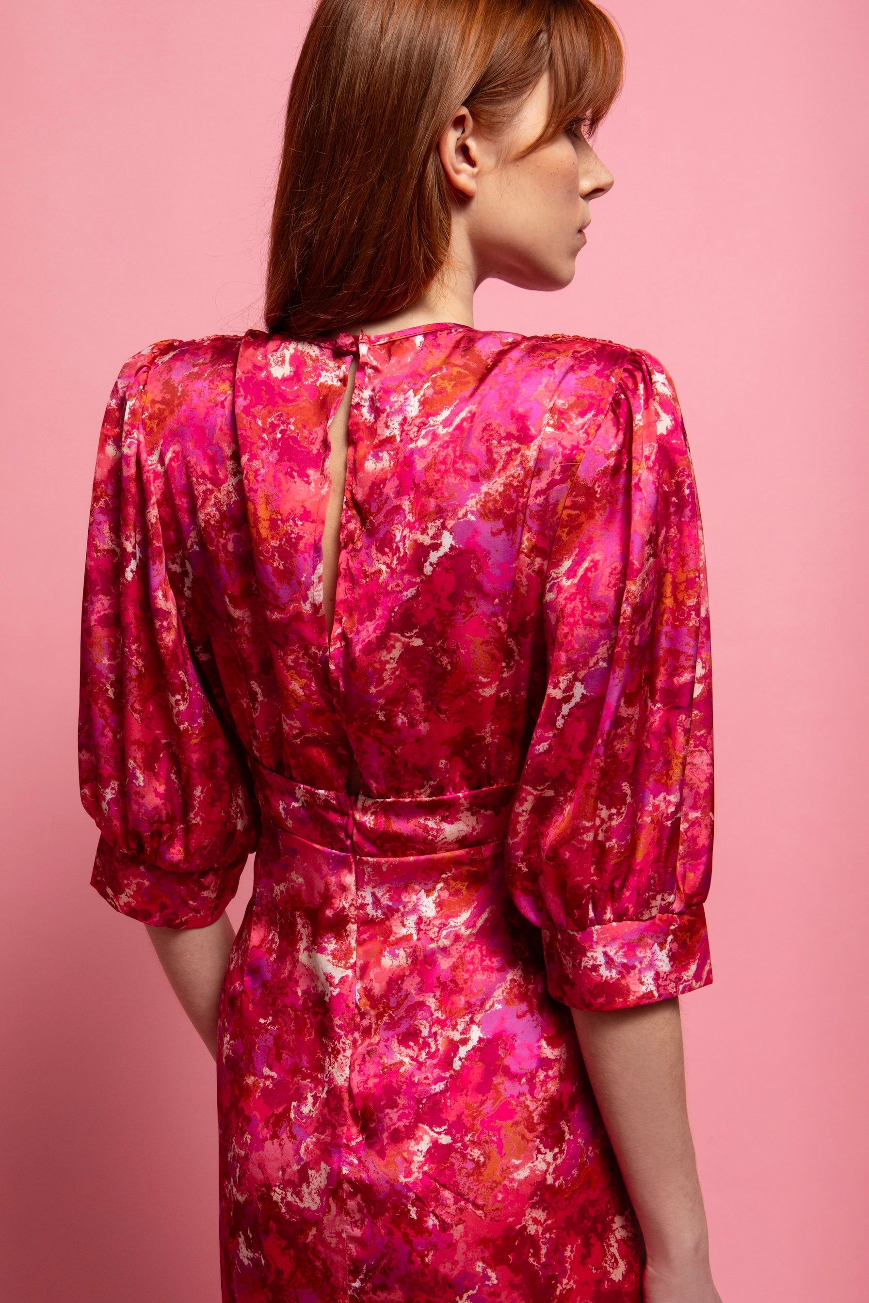 SELENA MIDI SATIN DRESS