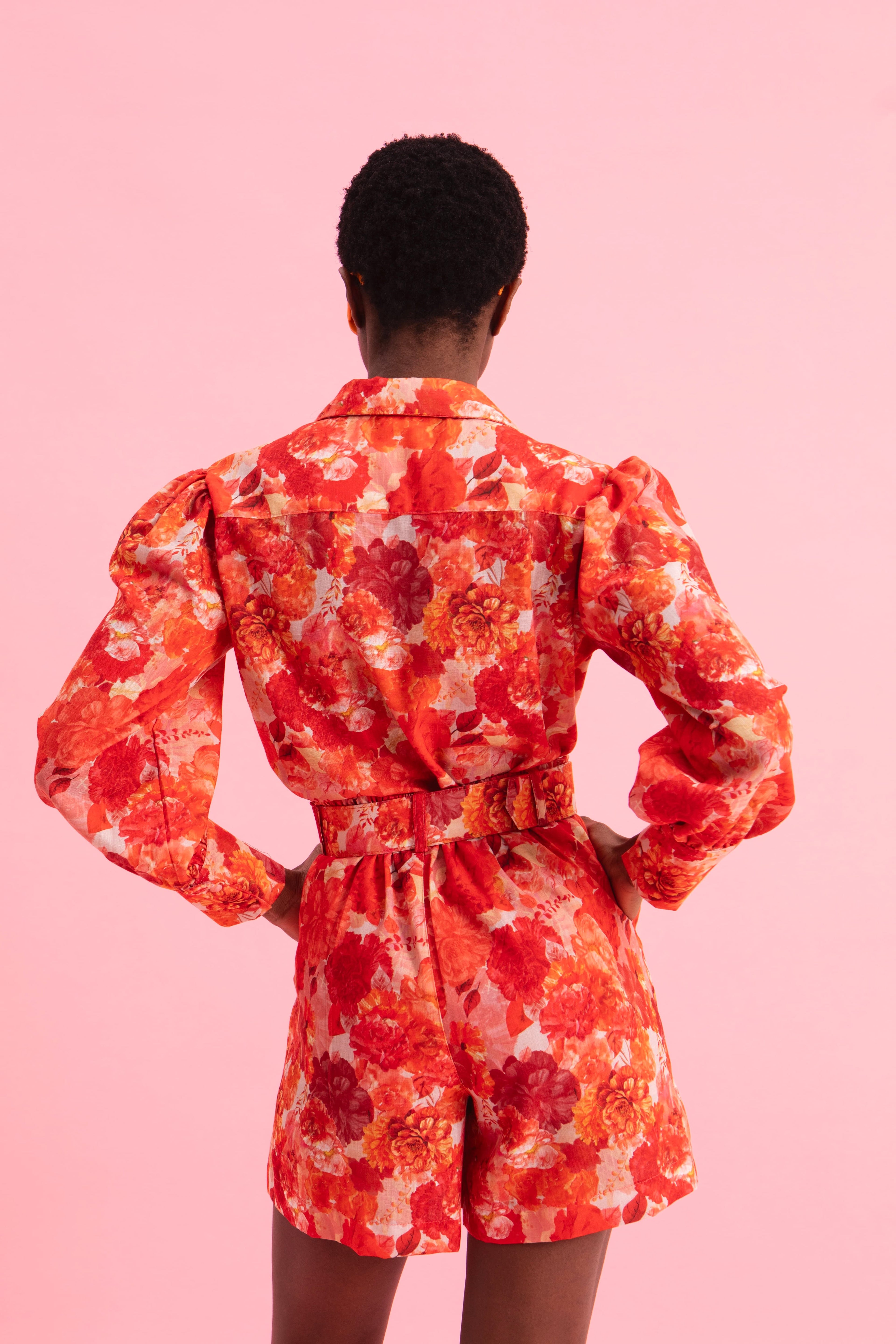 SUNSET DREAM HIGH WAISTED LINEN SHORTS WITH BELT