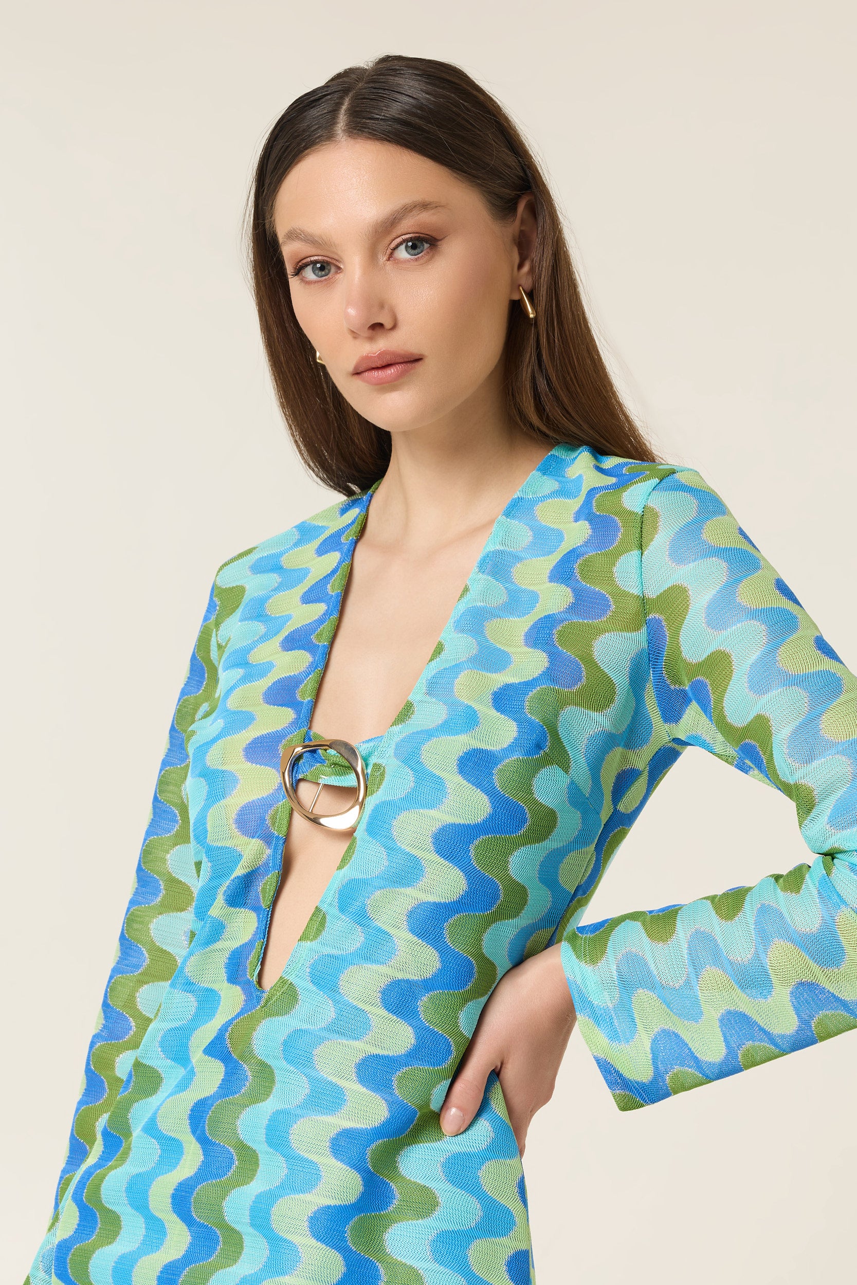 BLUE WAVES MAXI DRESS