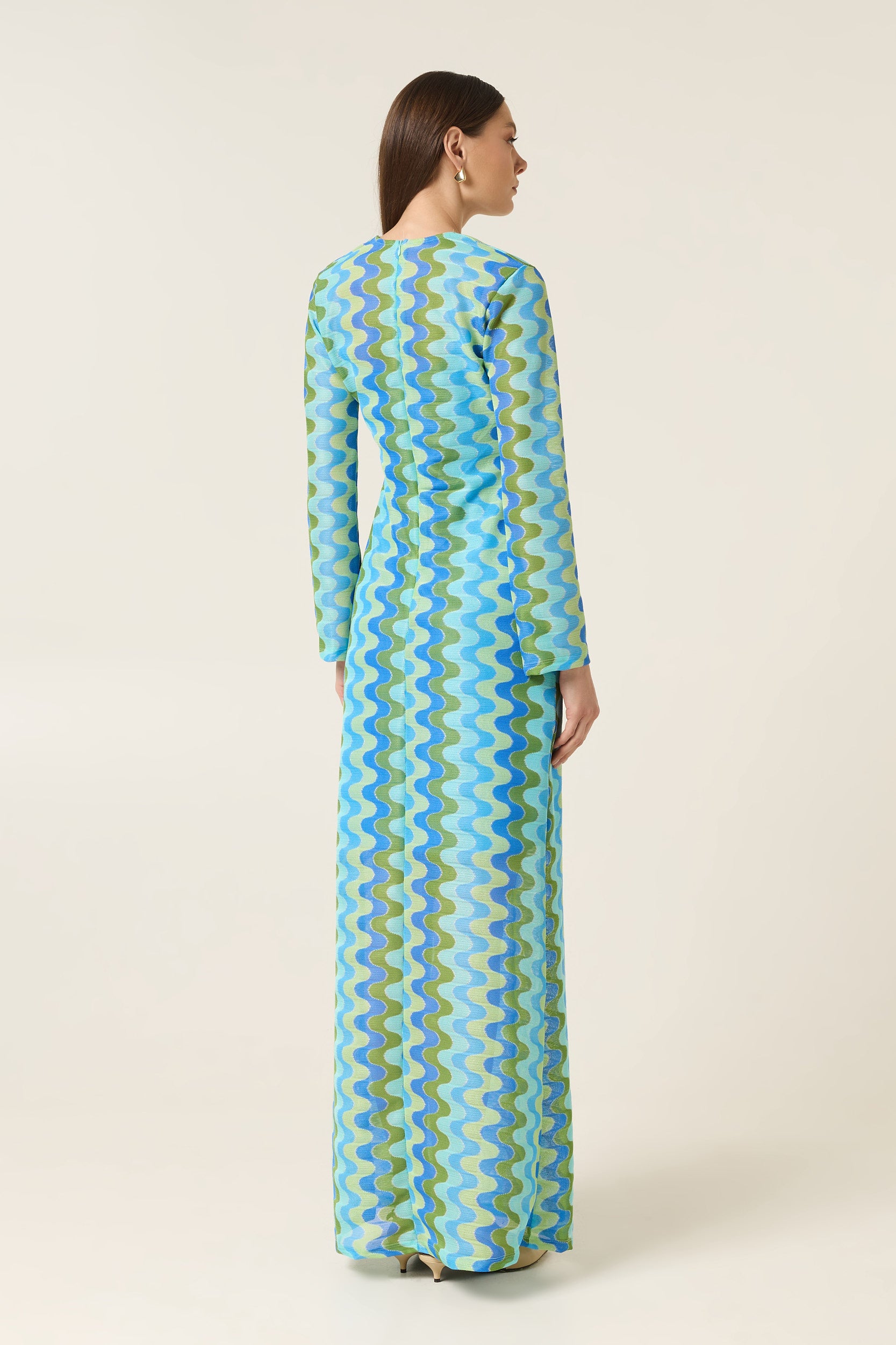 BLUE WAVES MAXI DRESS