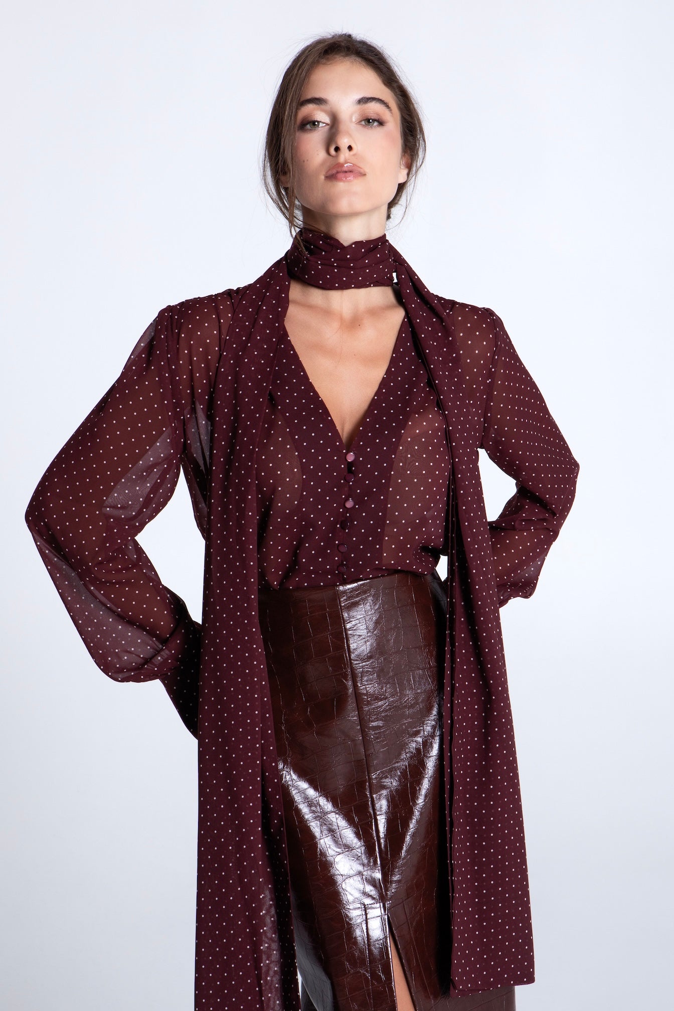 COCOA CROCO MIDI SKIRT