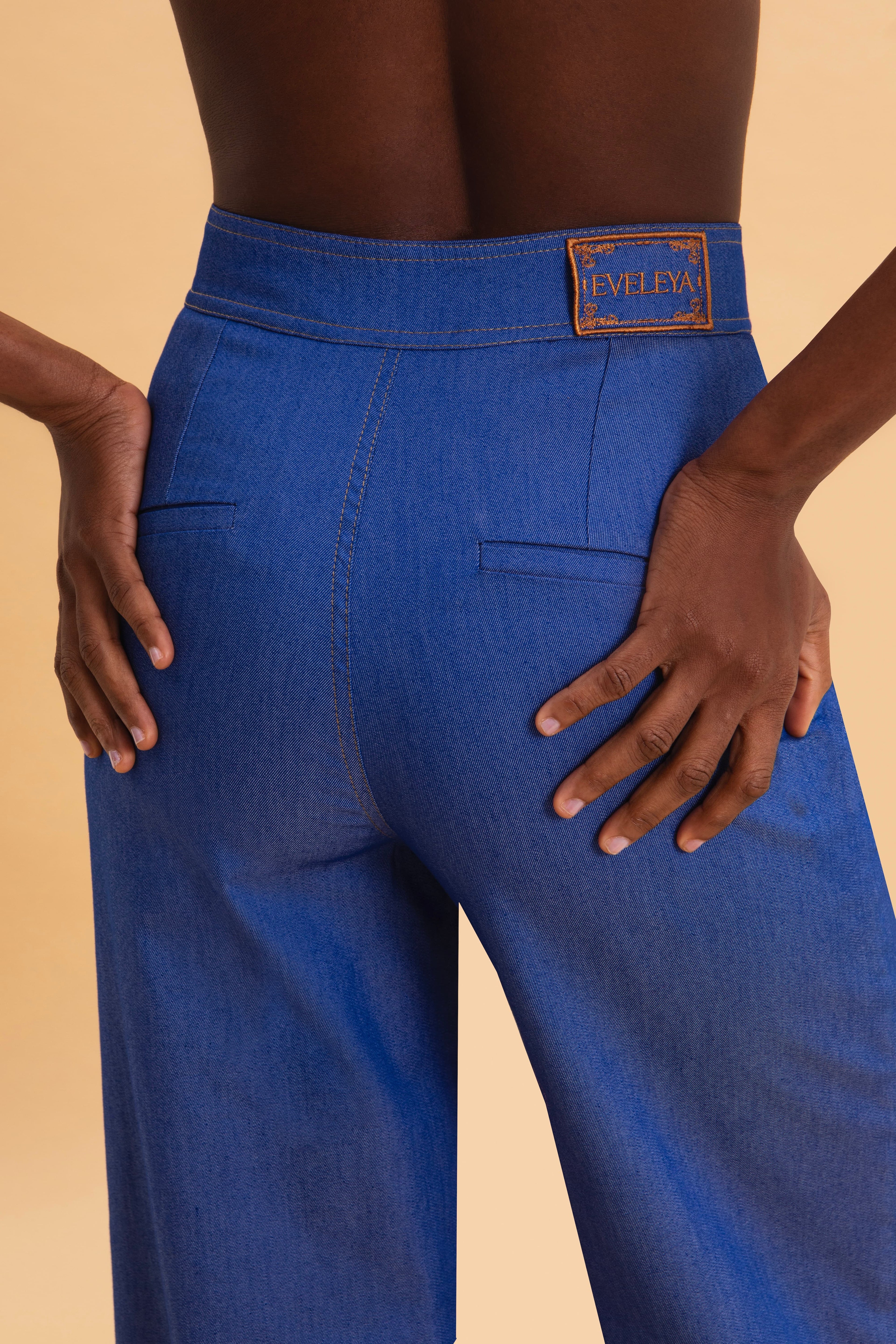 COBALT CHIC DENIM PANTS