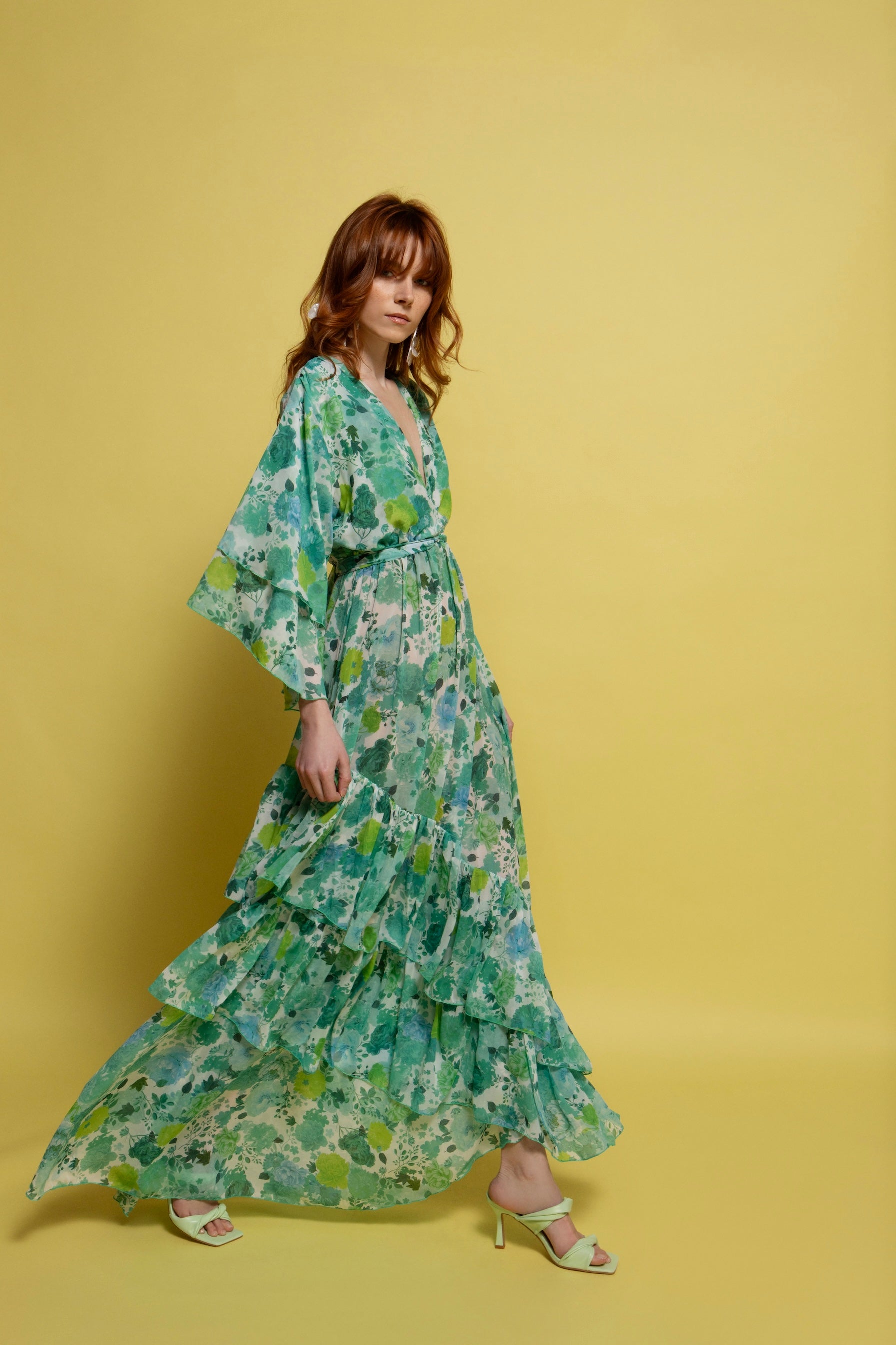 LUISA MAXI DRESS WITH RUFFLES