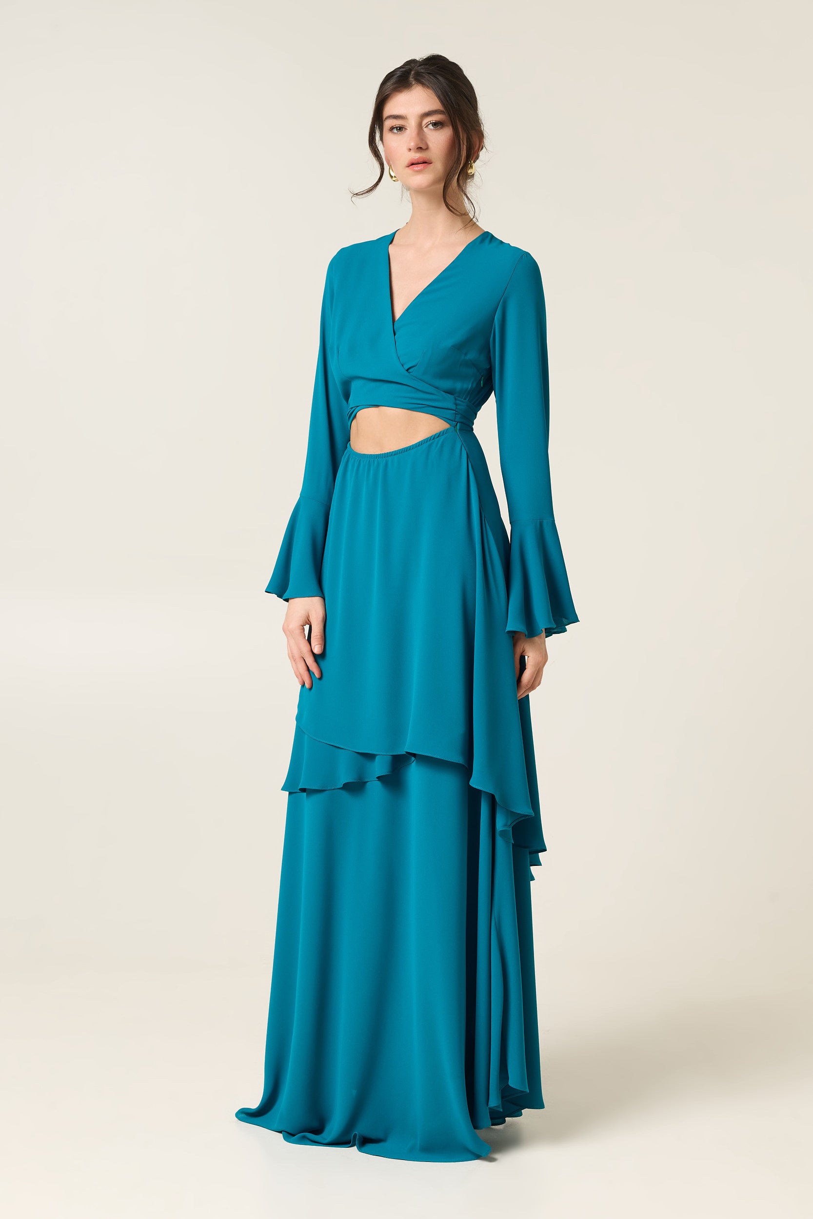 PORTO MAXI DRESS WITH RUFFLES