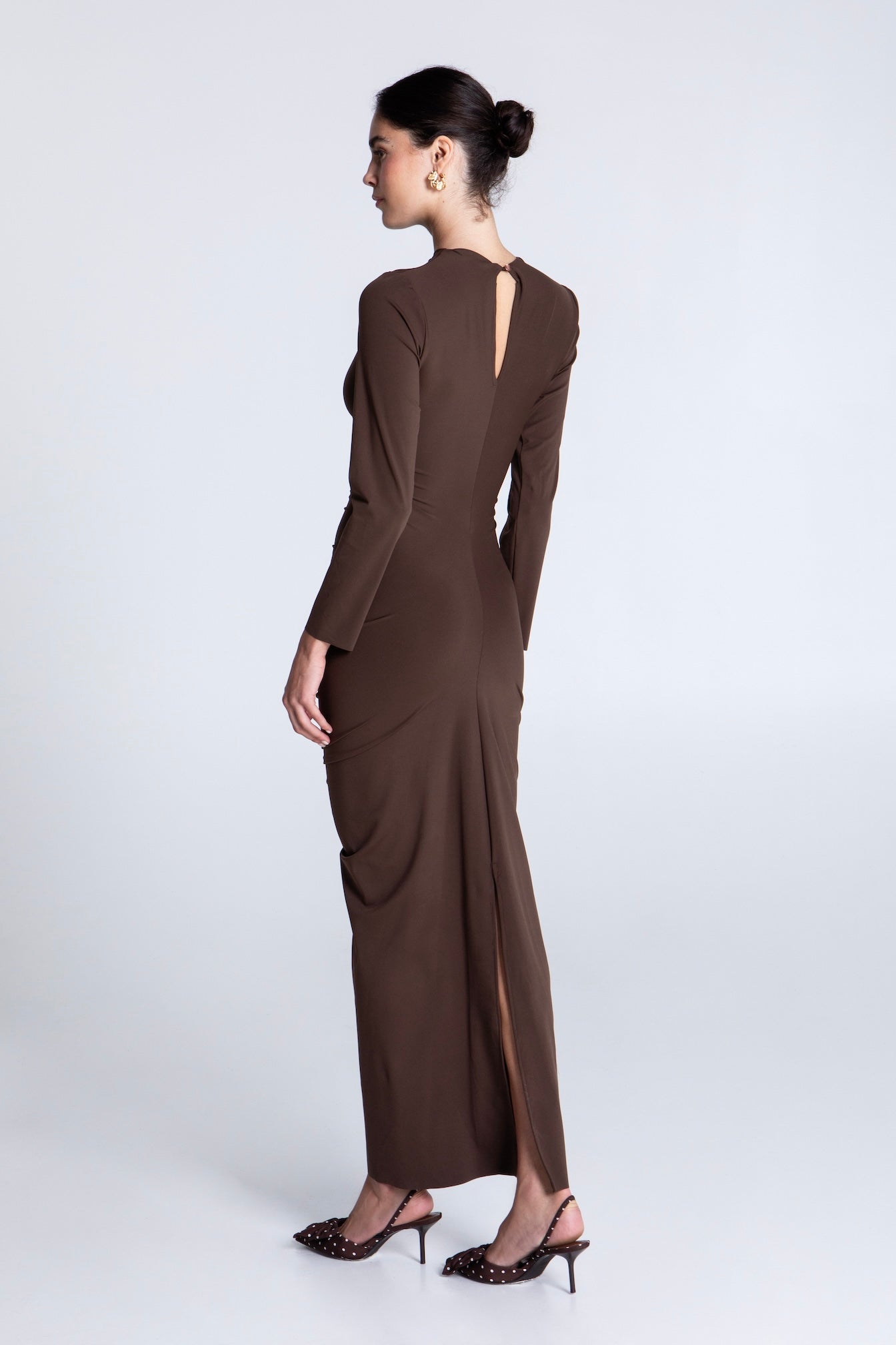 MOCHA CURVED MAXI DRESS