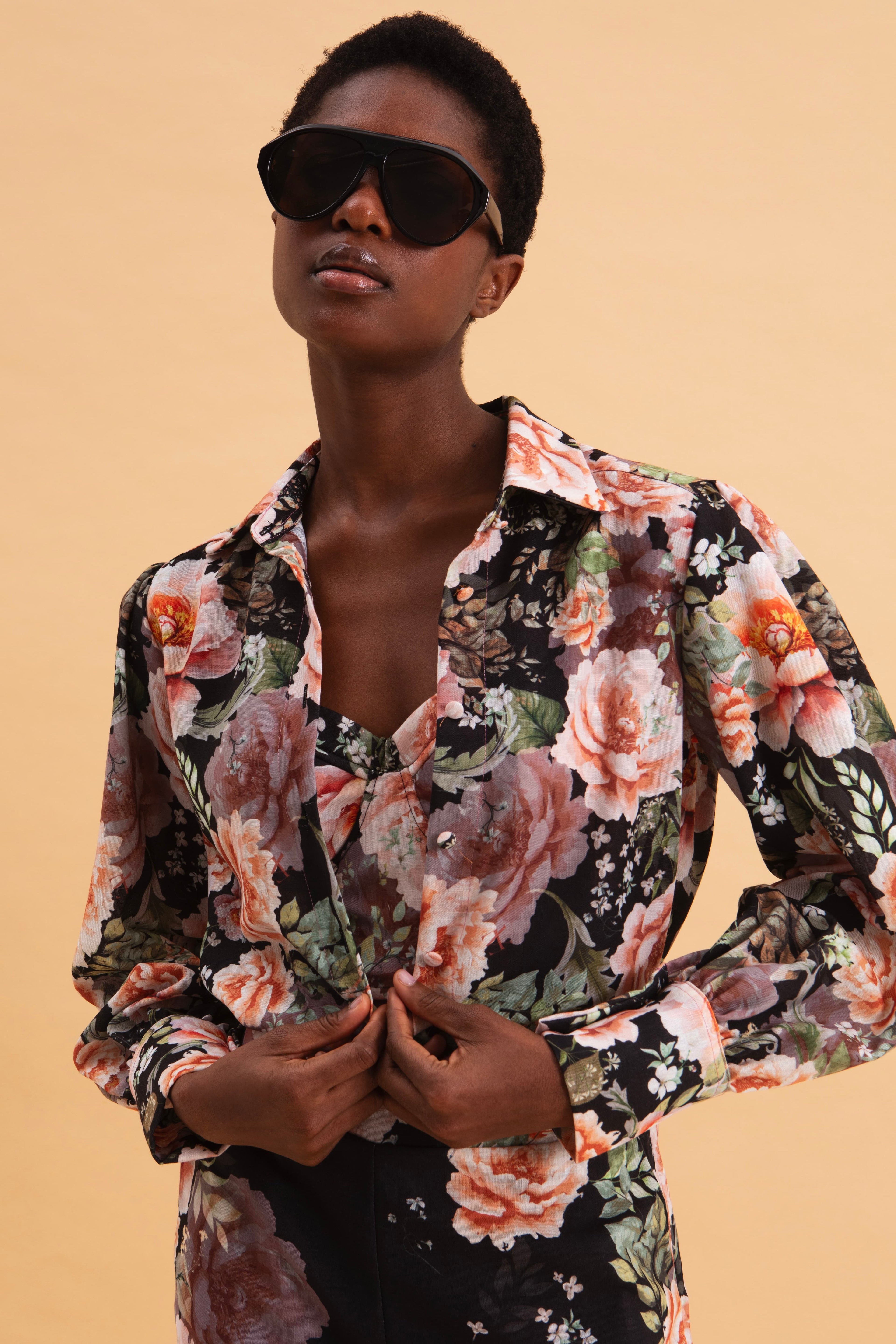 PEONIES LOVE LINEN SHIRT