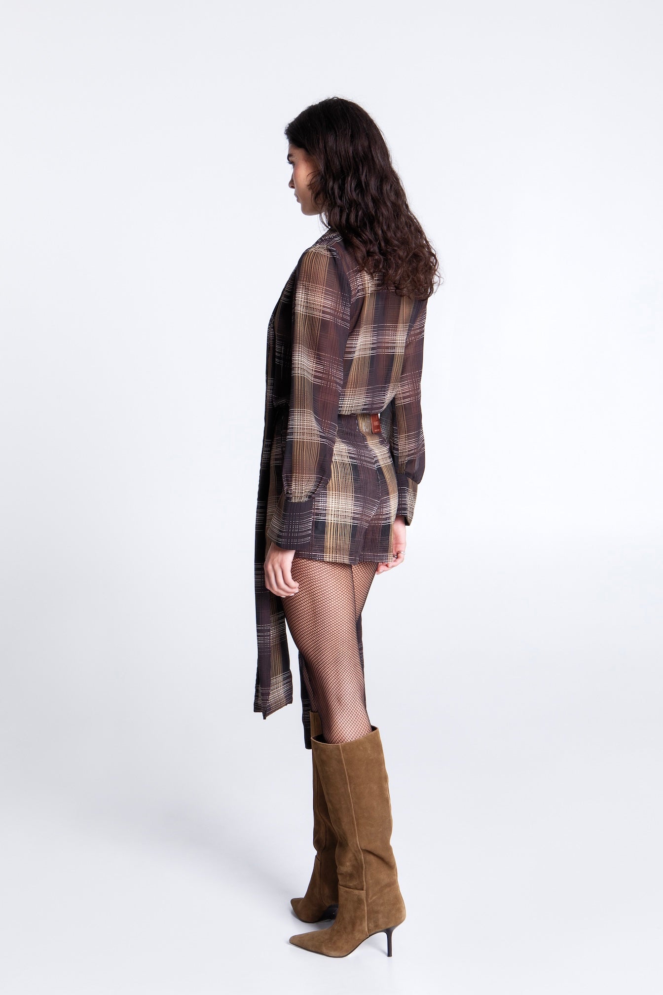 MOCHA MIRAGE PLAID SKORT