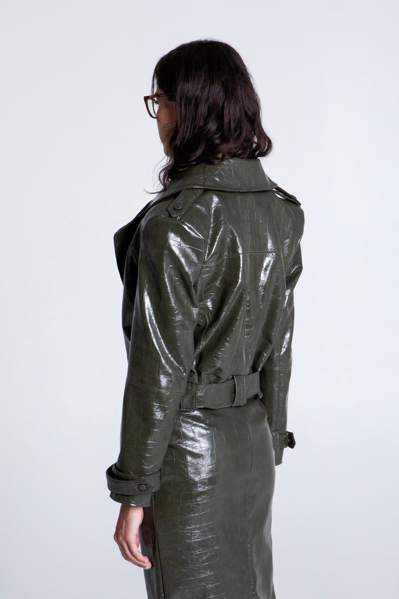 OLIVE CROCO JACKET