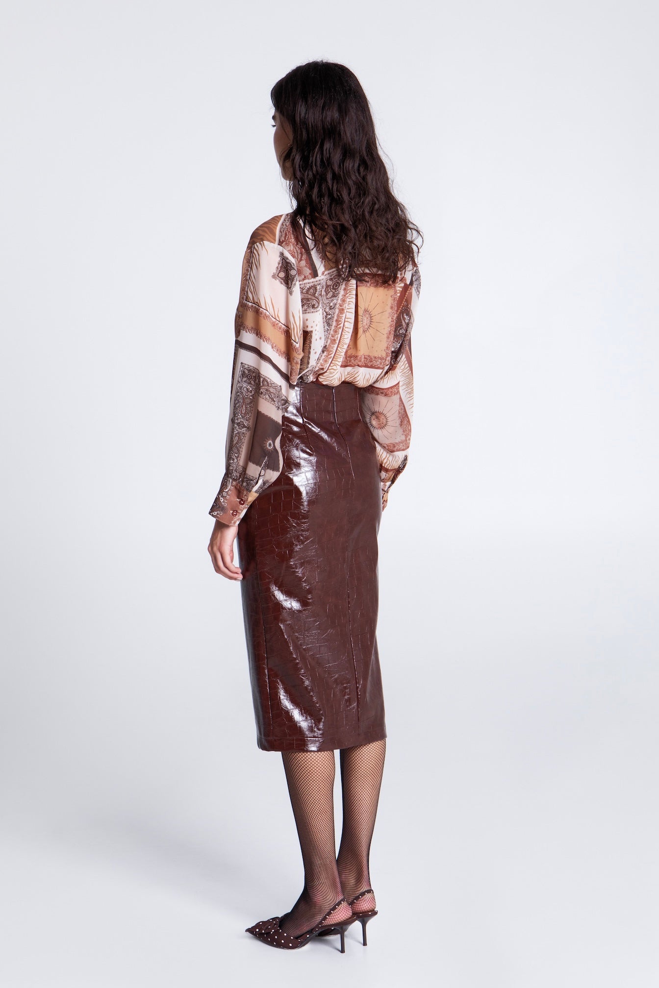 COCOA CROCO MIDI SKIRT