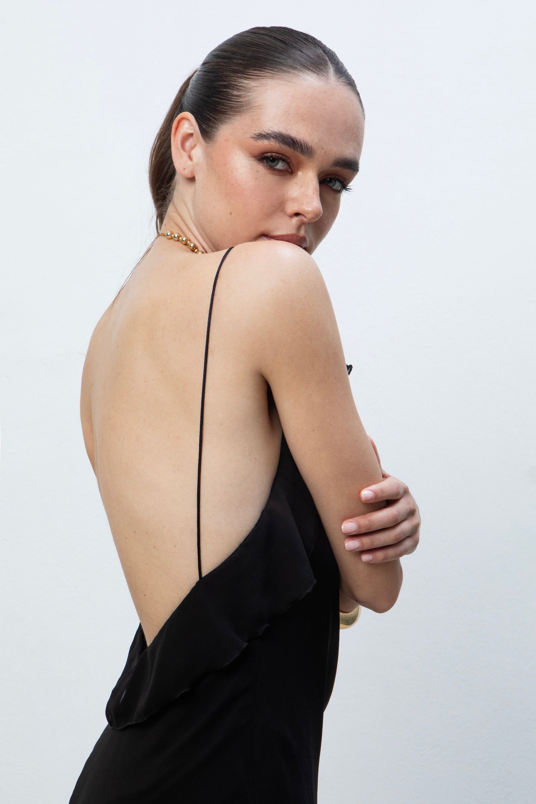 SHEER DESIRE MAXI DRESS WITH RUFFLES