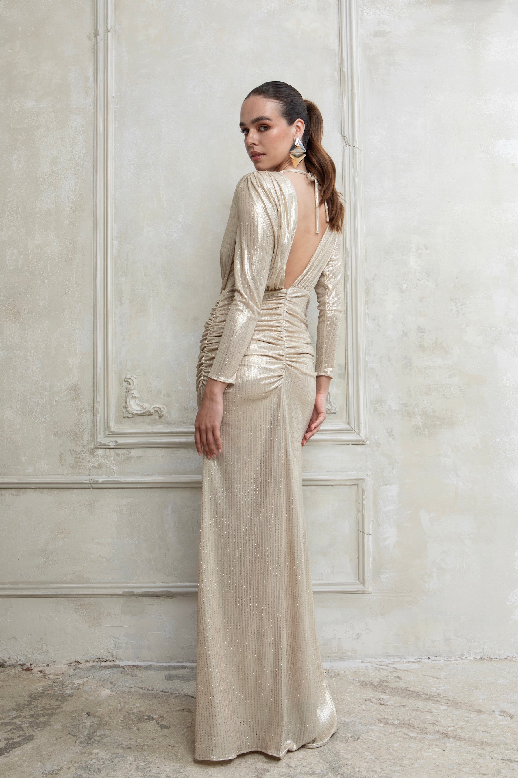 IMPERIAL GLOW MAXI SPARKLY DRESS