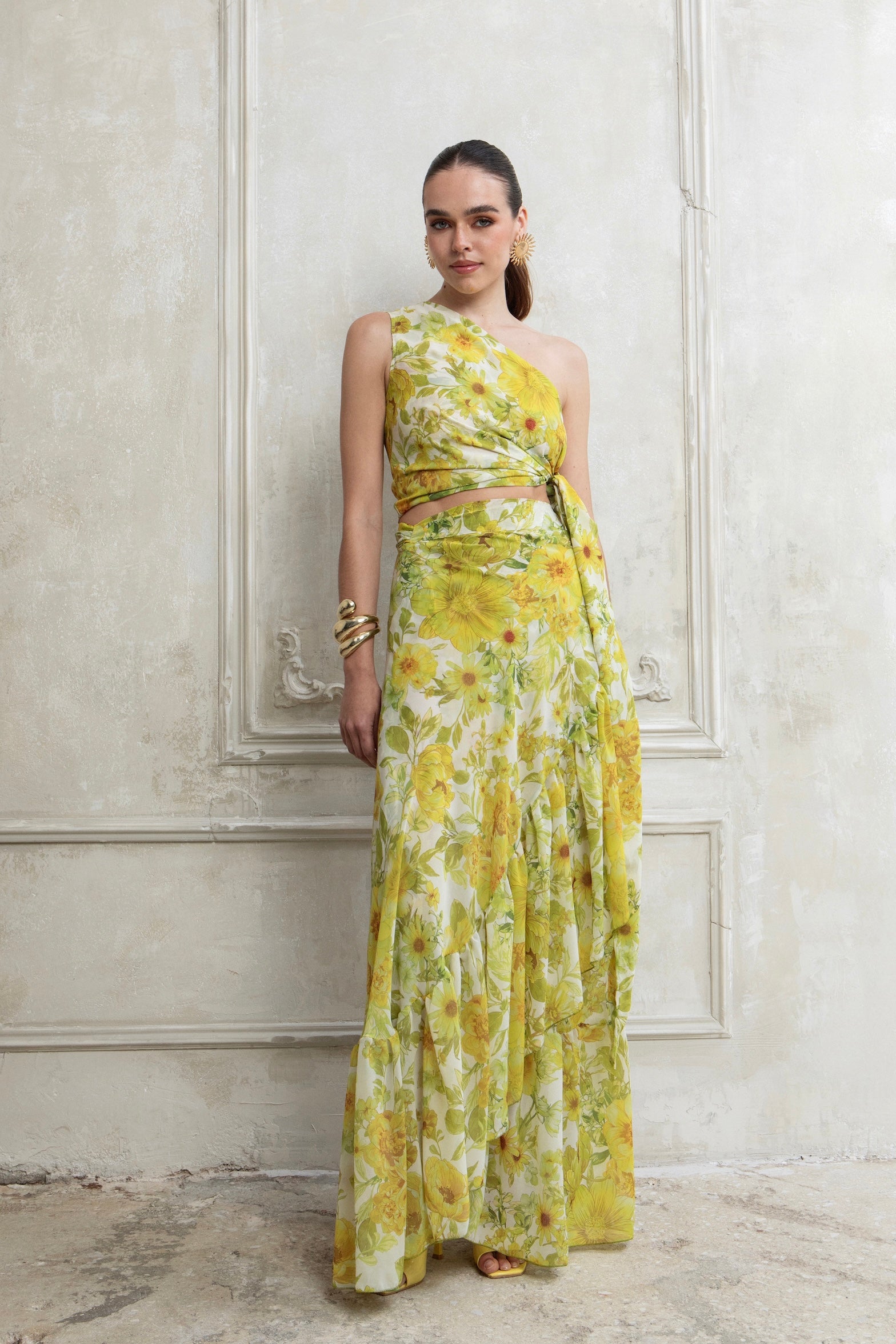 CITRUS ONE SHOULDER POLYMORPHIC WRAP TOP