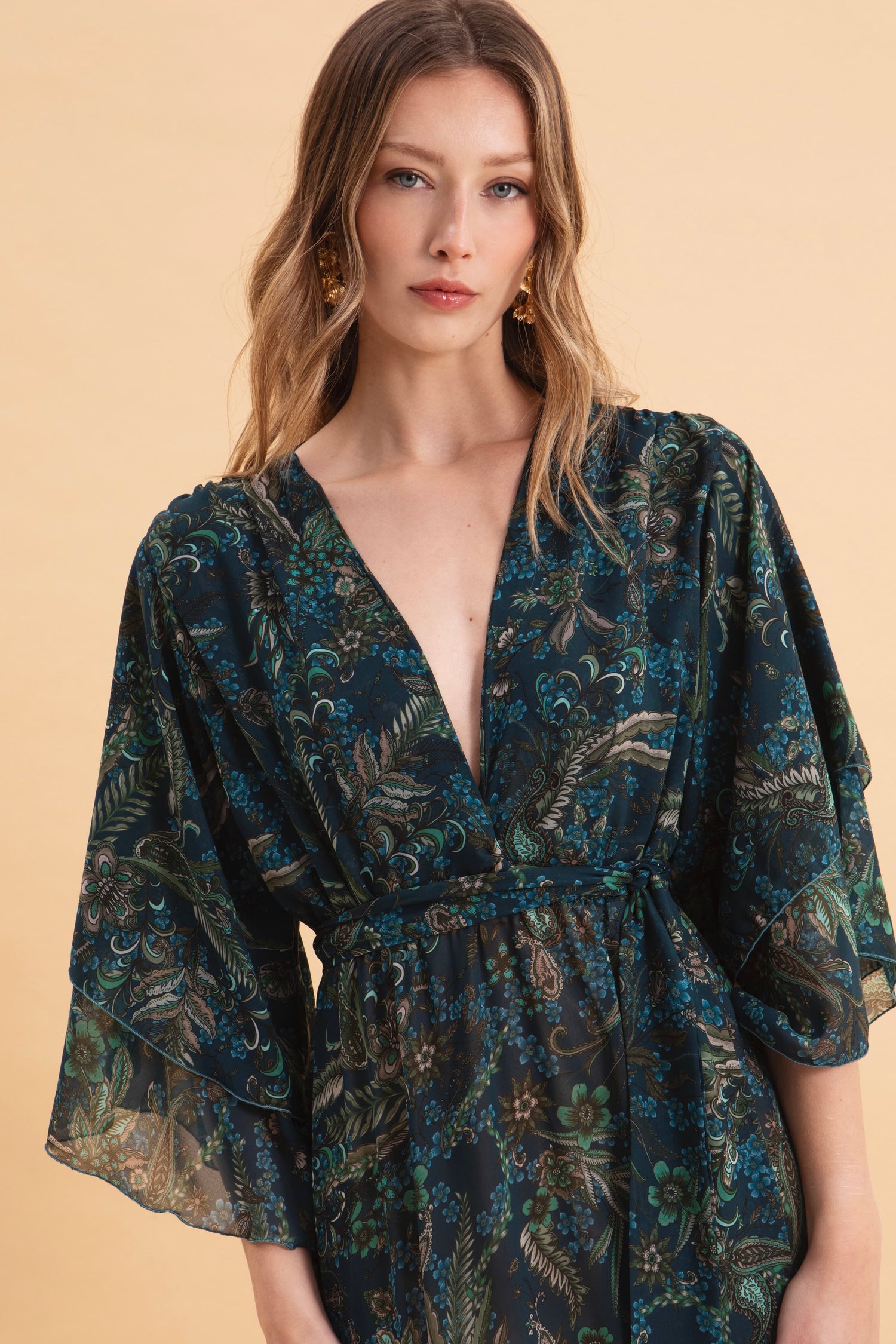 MYSTIC FOREST MAXI DRESS WITH RUFFLES