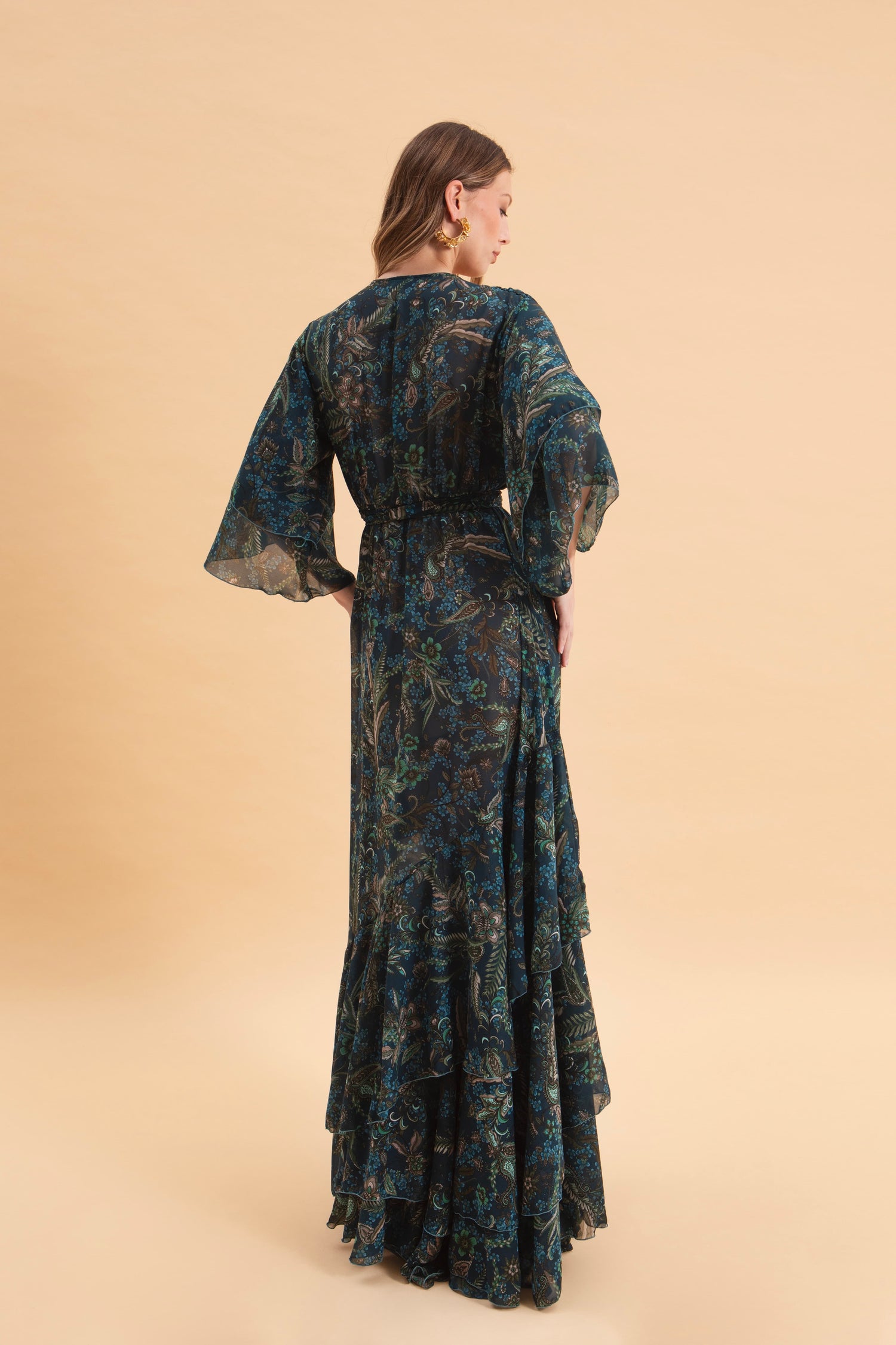 MYSTIC FOREST MAXI DRESS WITH RUFFLES