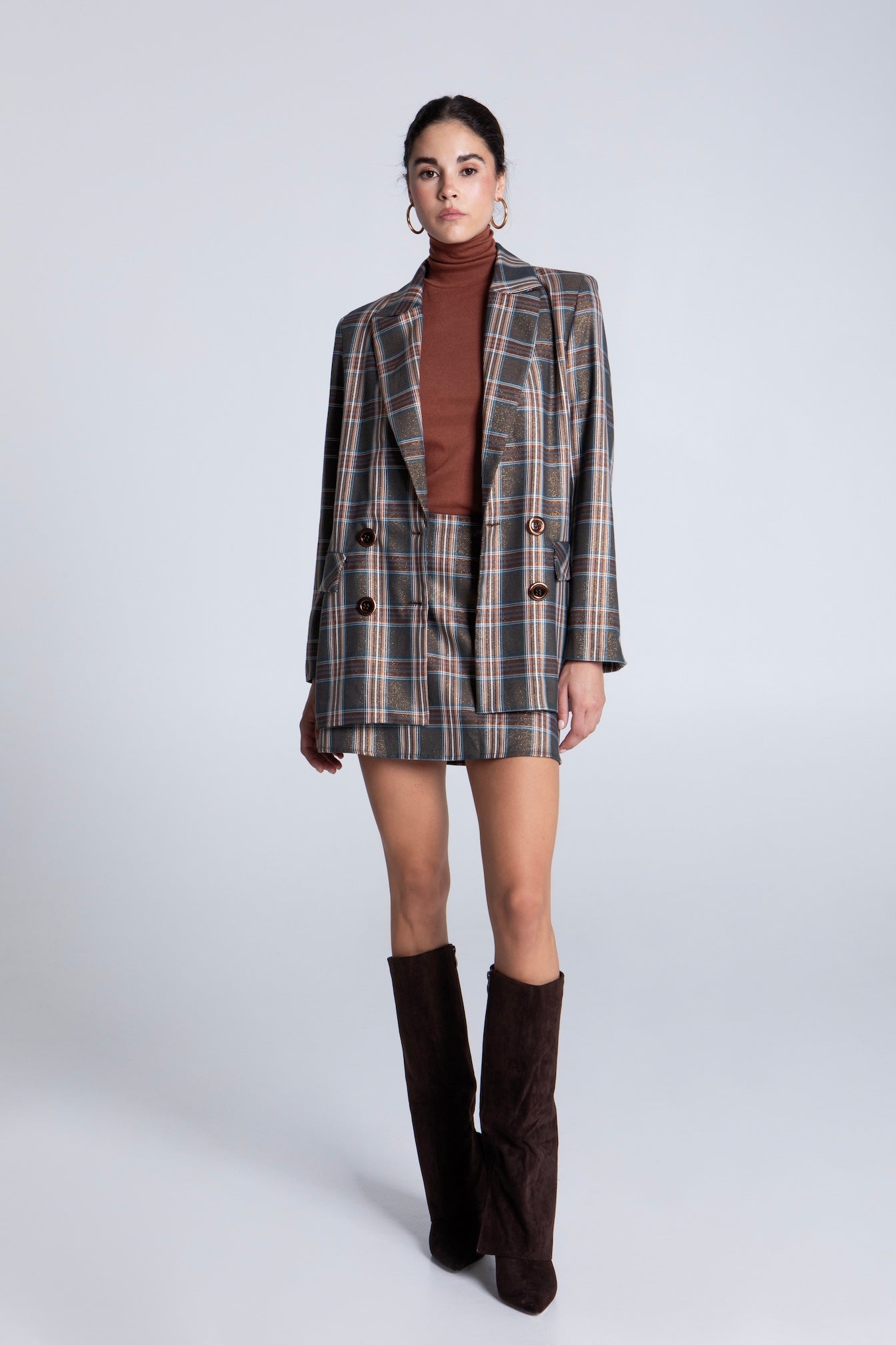 HERITAGE LUREX PLAID BLAZER