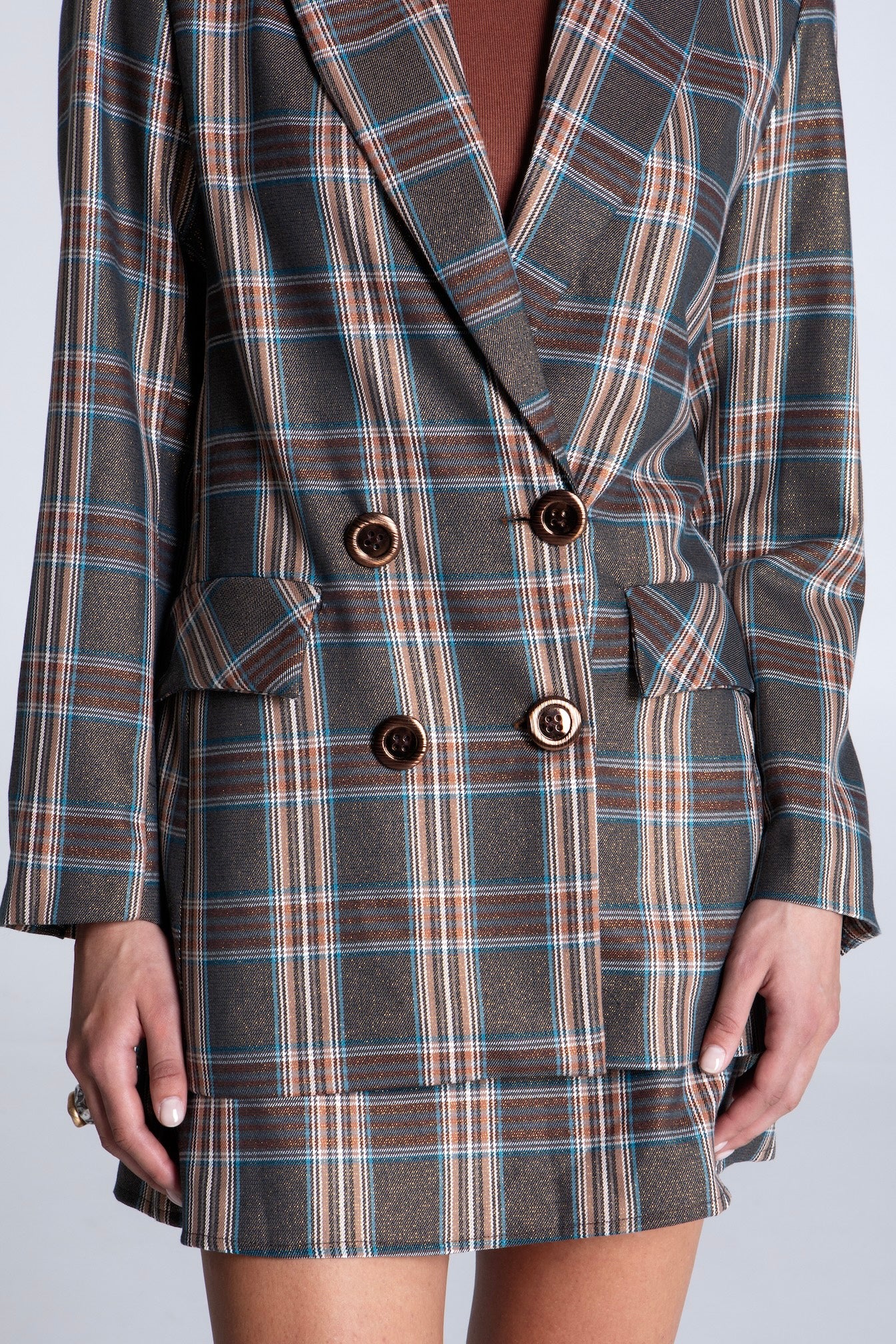 HERITAGE LUREX PLAID BLAZER