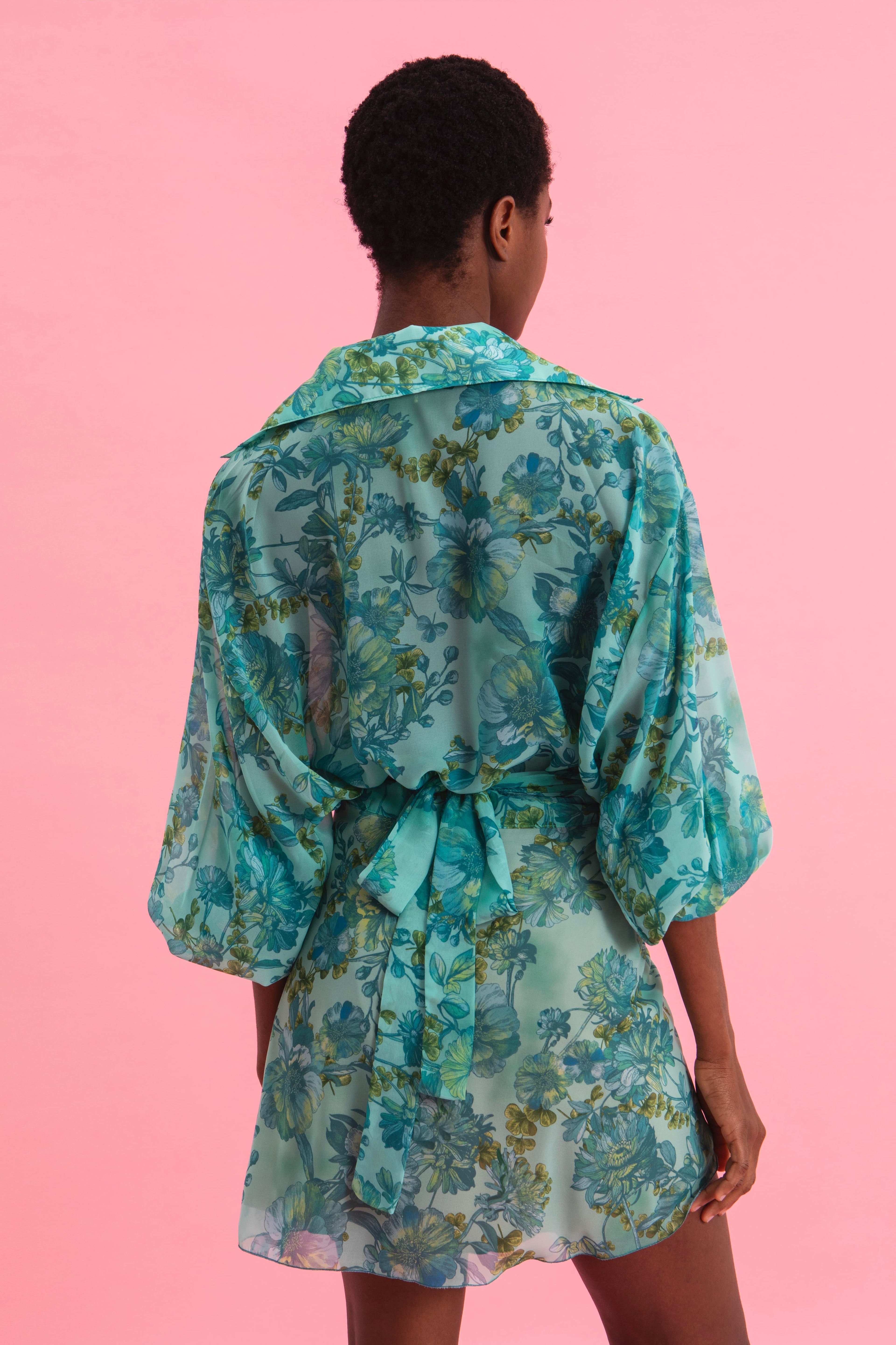 BOTANICAL BREEZE MINI WRAP SKIRT