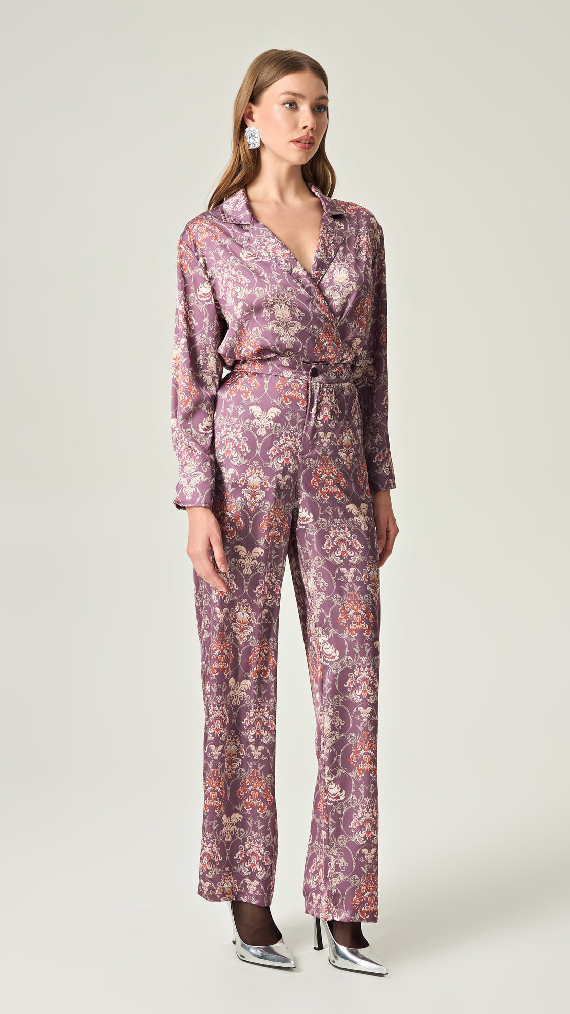 AMETHYST GRACE SATIN HIGH WAISTED PANTS
