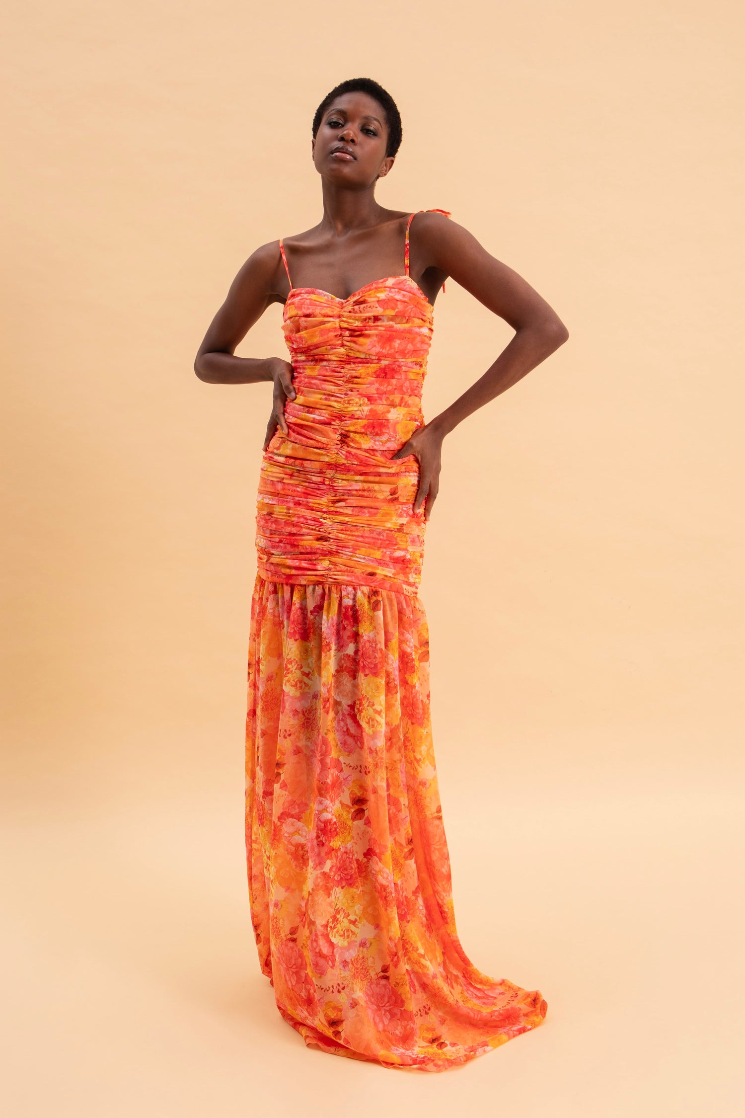 TANGERINE PARADISE MAXI DRESS
