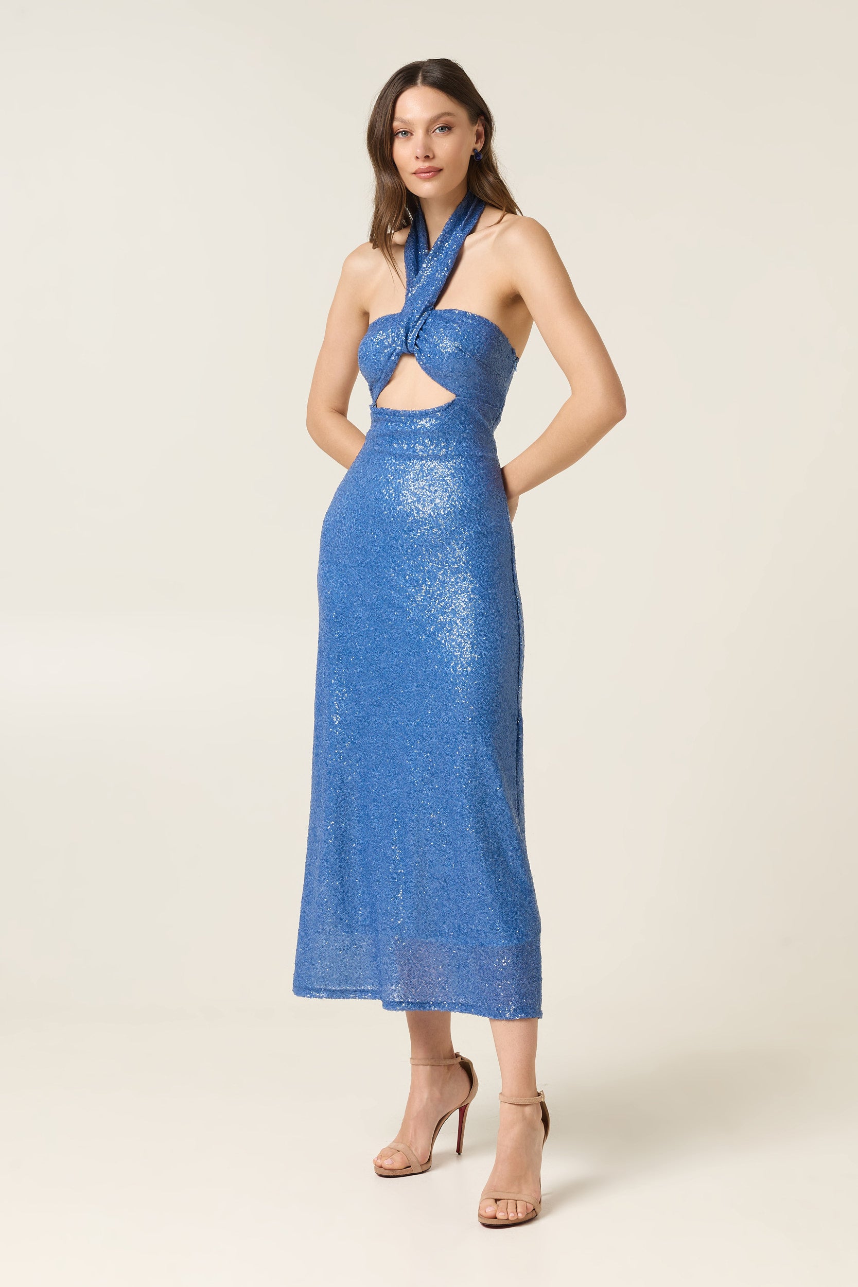 RIVIERA SPARKLE MIDI SEQUINED DRESS
