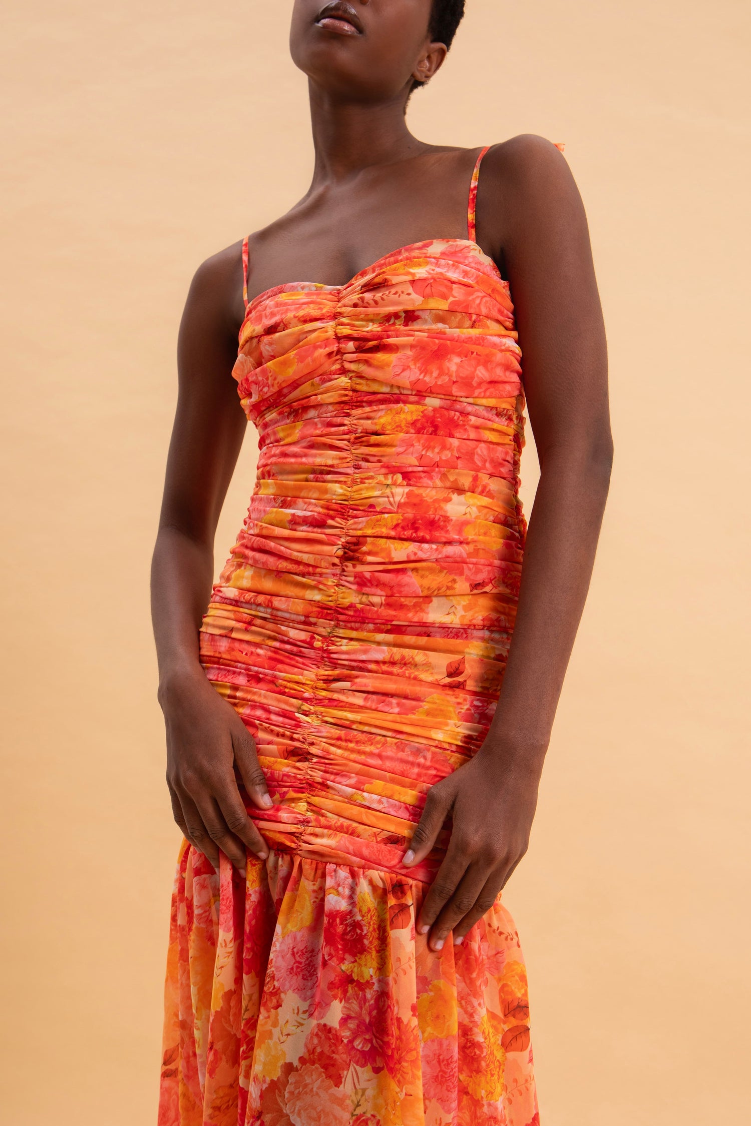 TANGERINE PARADISE MAXI DRESS