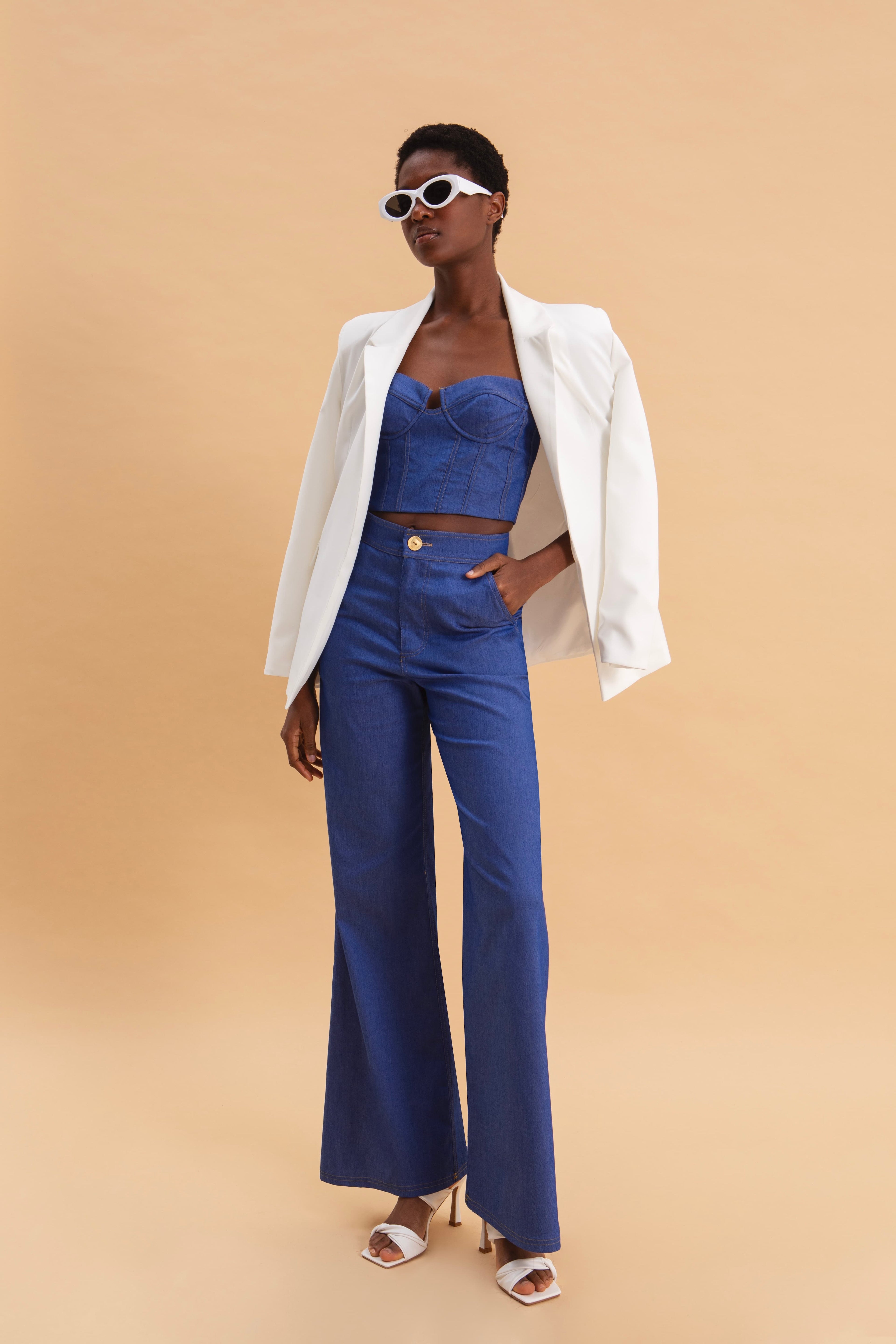 COBALT CHIC DENIM PANTS