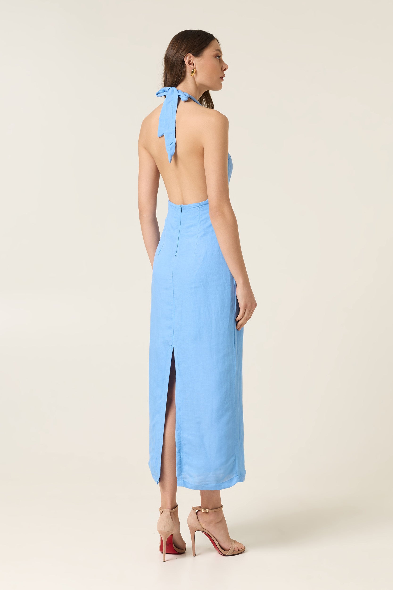 SKY MIDI LINEN DRESS
