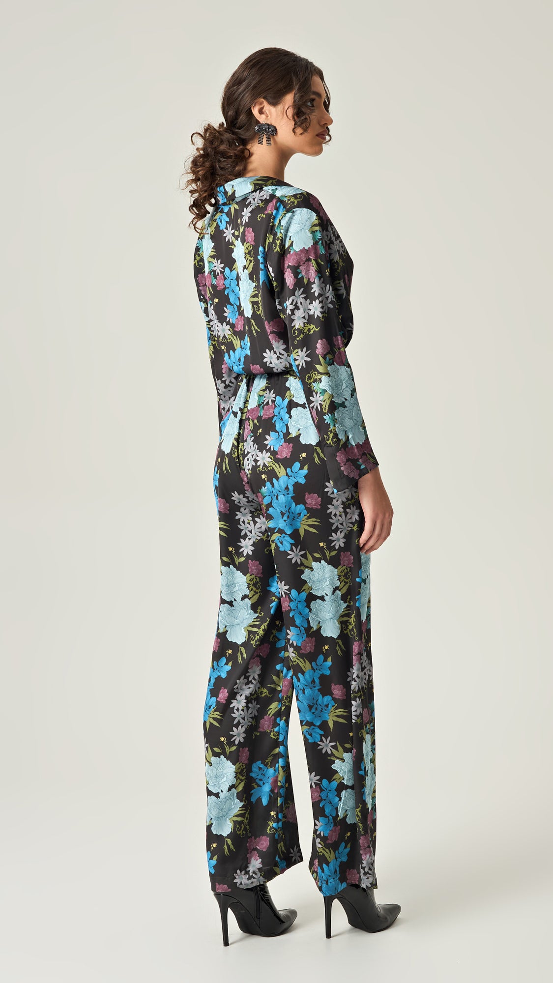 NOCTURNAL GARDEN SATIN JUMPSUIT