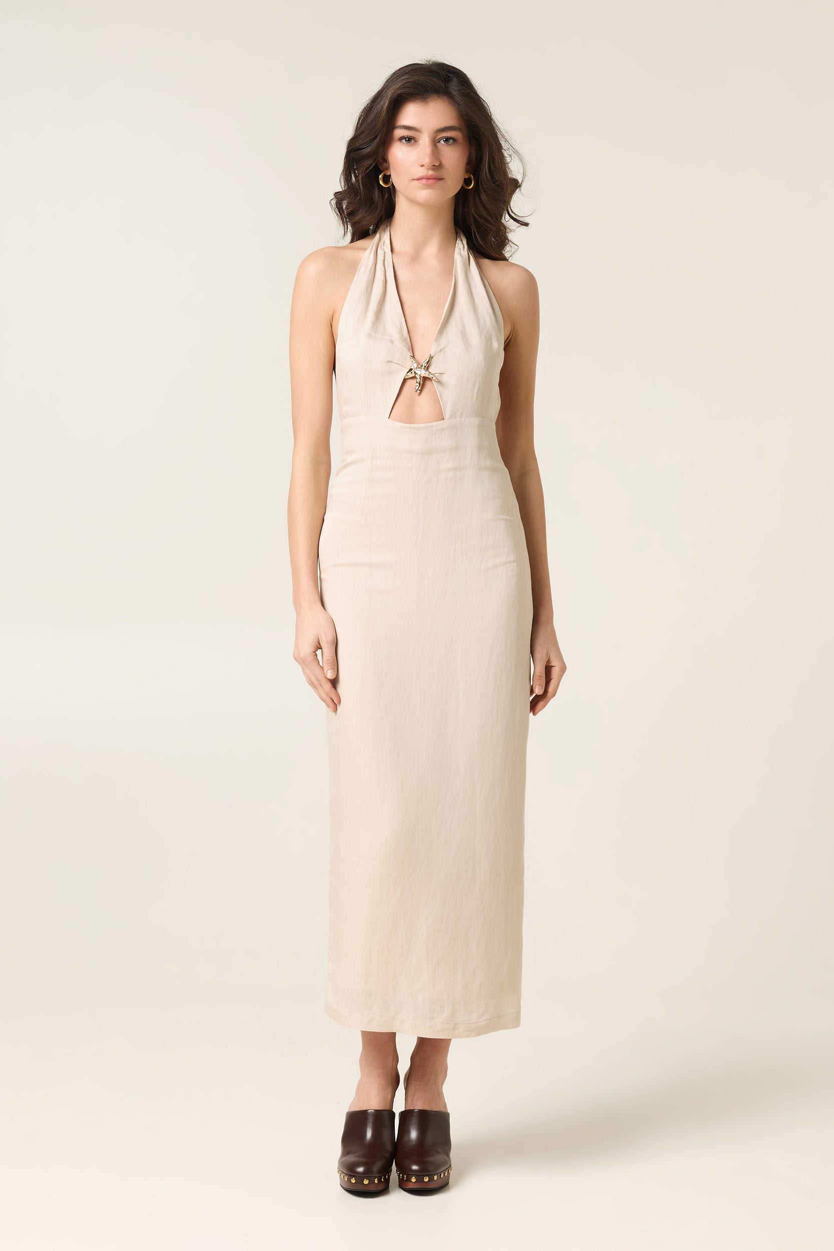 QUITE DESIRE MIDI LINEN DRESS