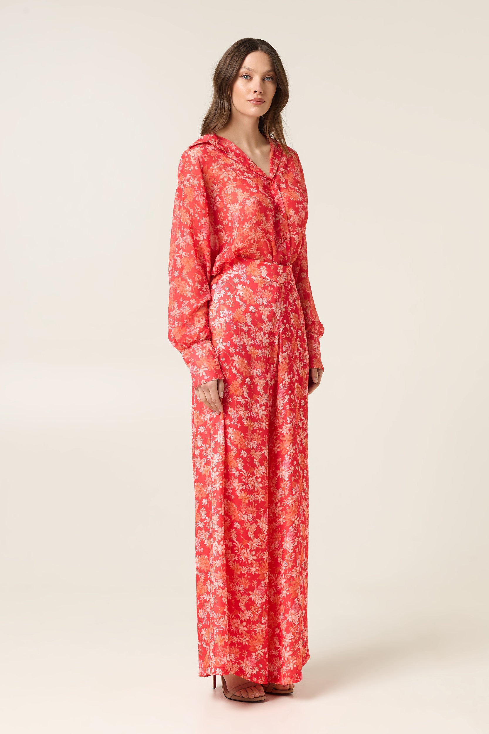 CORALIA HIGH WAISTED SATIN PANTS