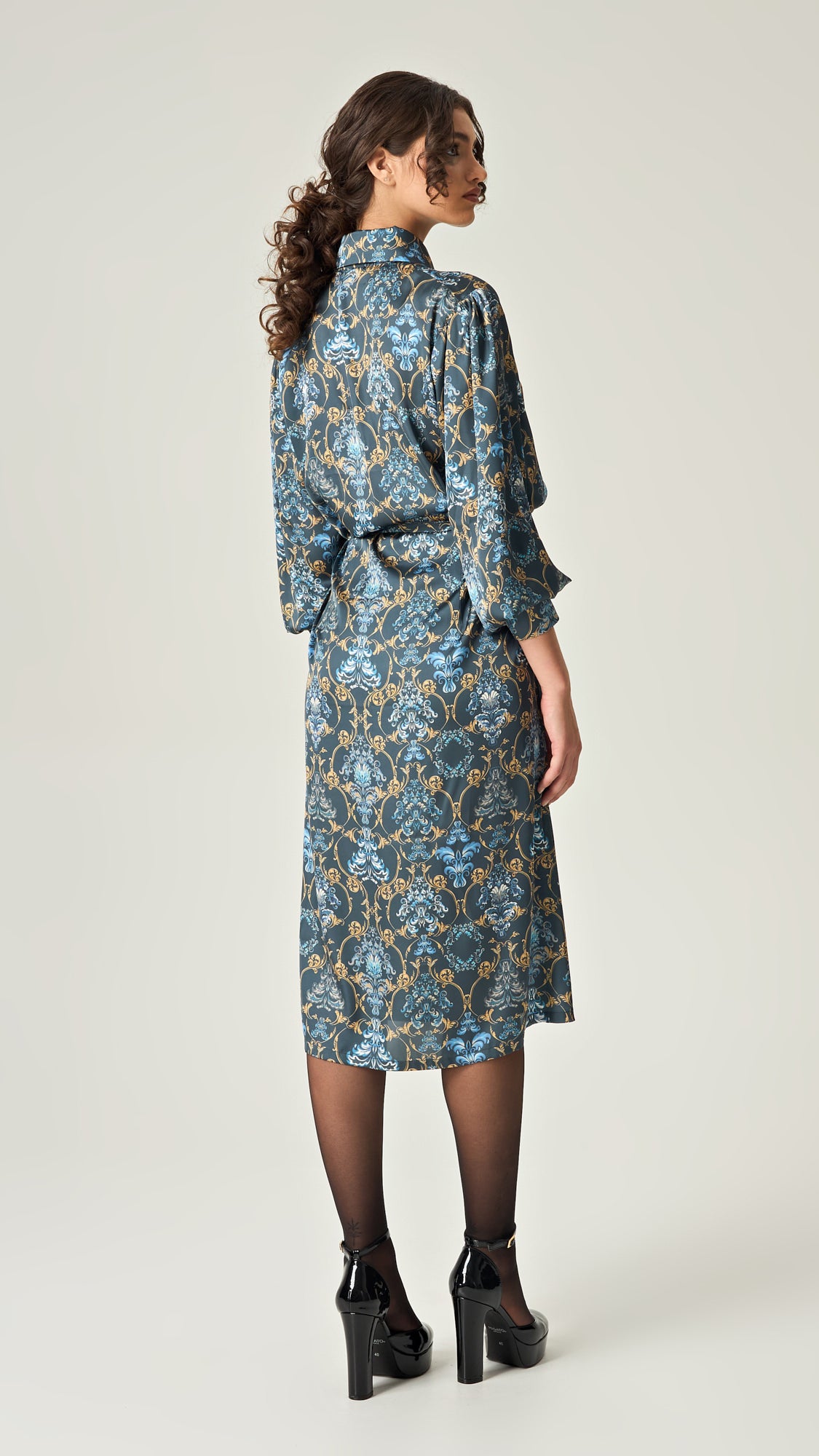 REGAL REVERIE SATIN SHIRTDRESS
