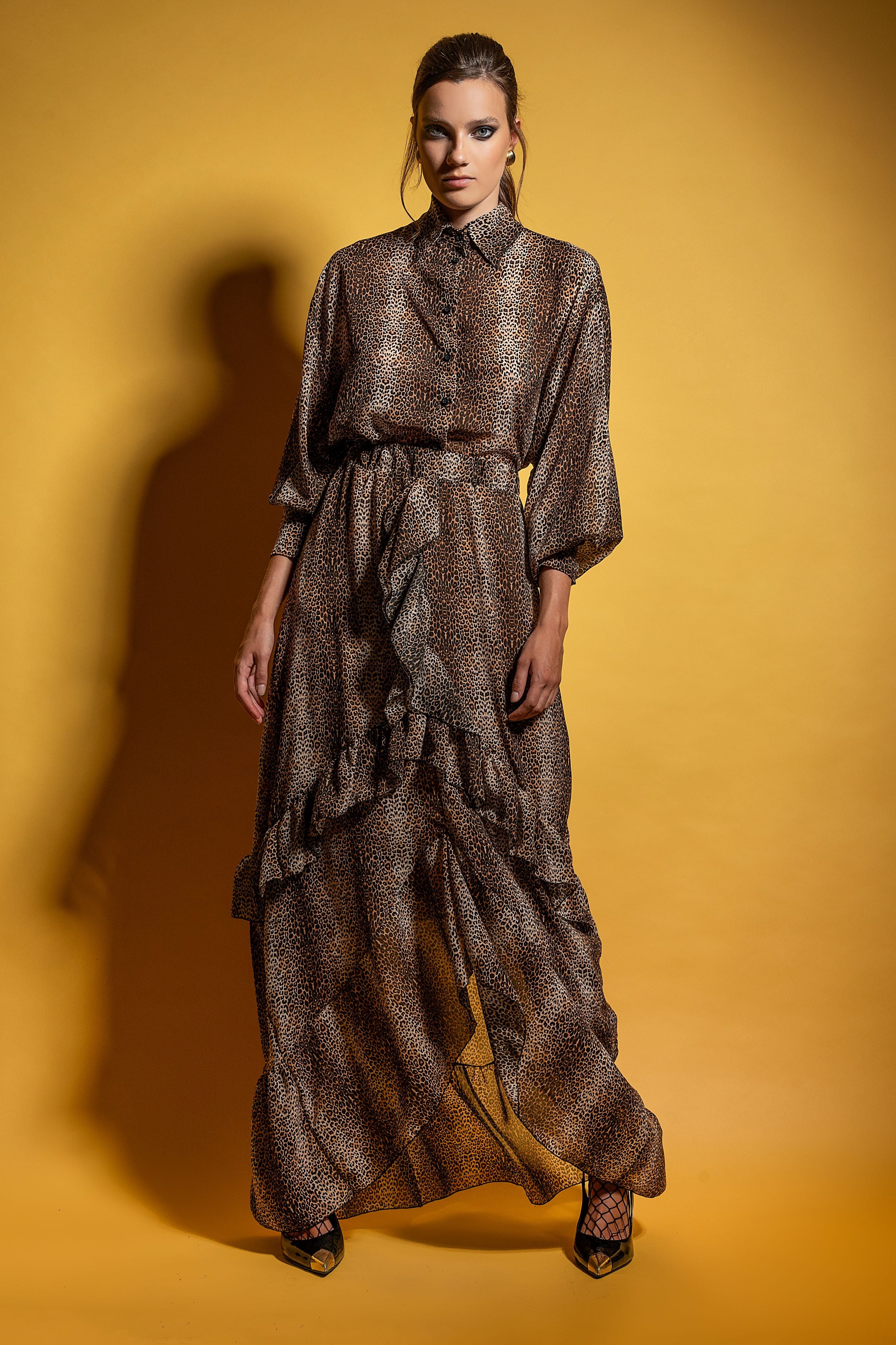 LYON MAXI SKIRT WITH RUFFLES