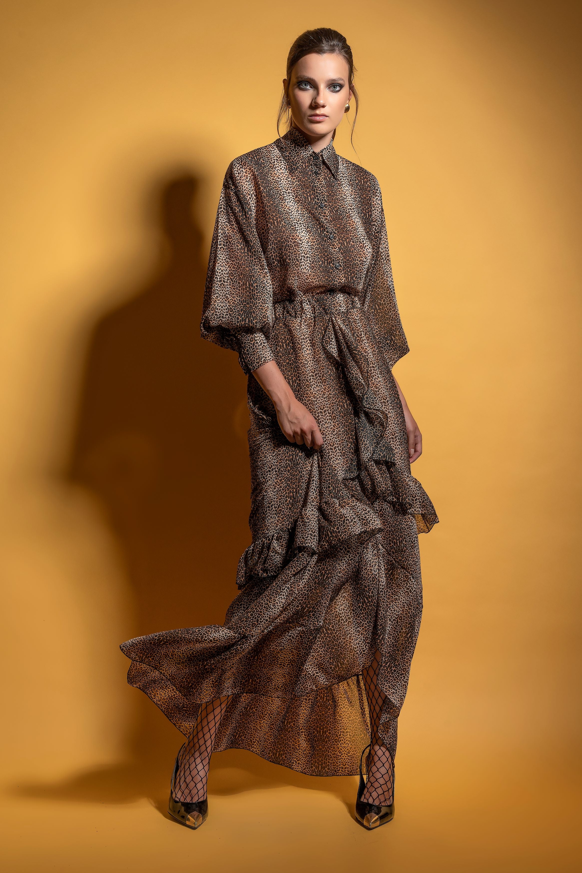 LYON MAXI SKIRT WITH RUFFLES