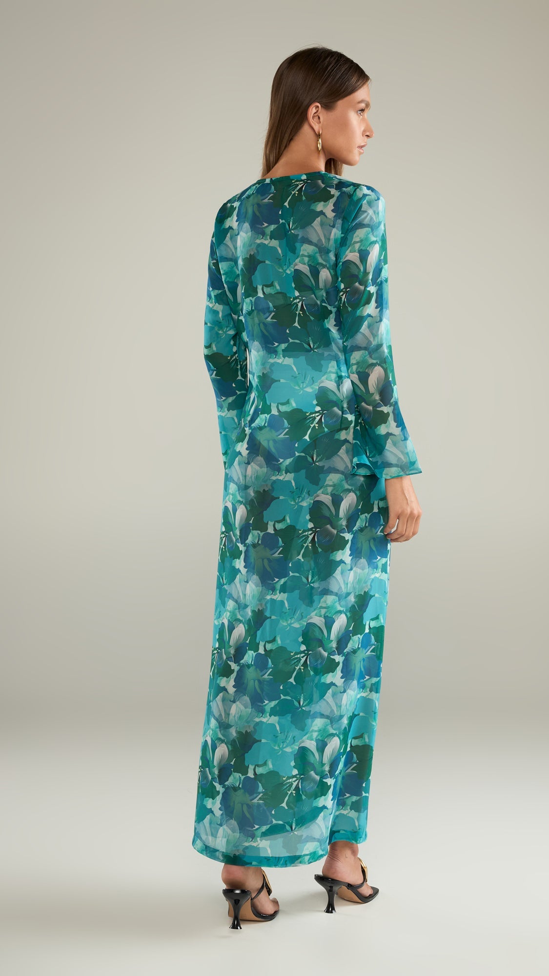 SAYLOR KIMONO DRESS WITH BUTTONS