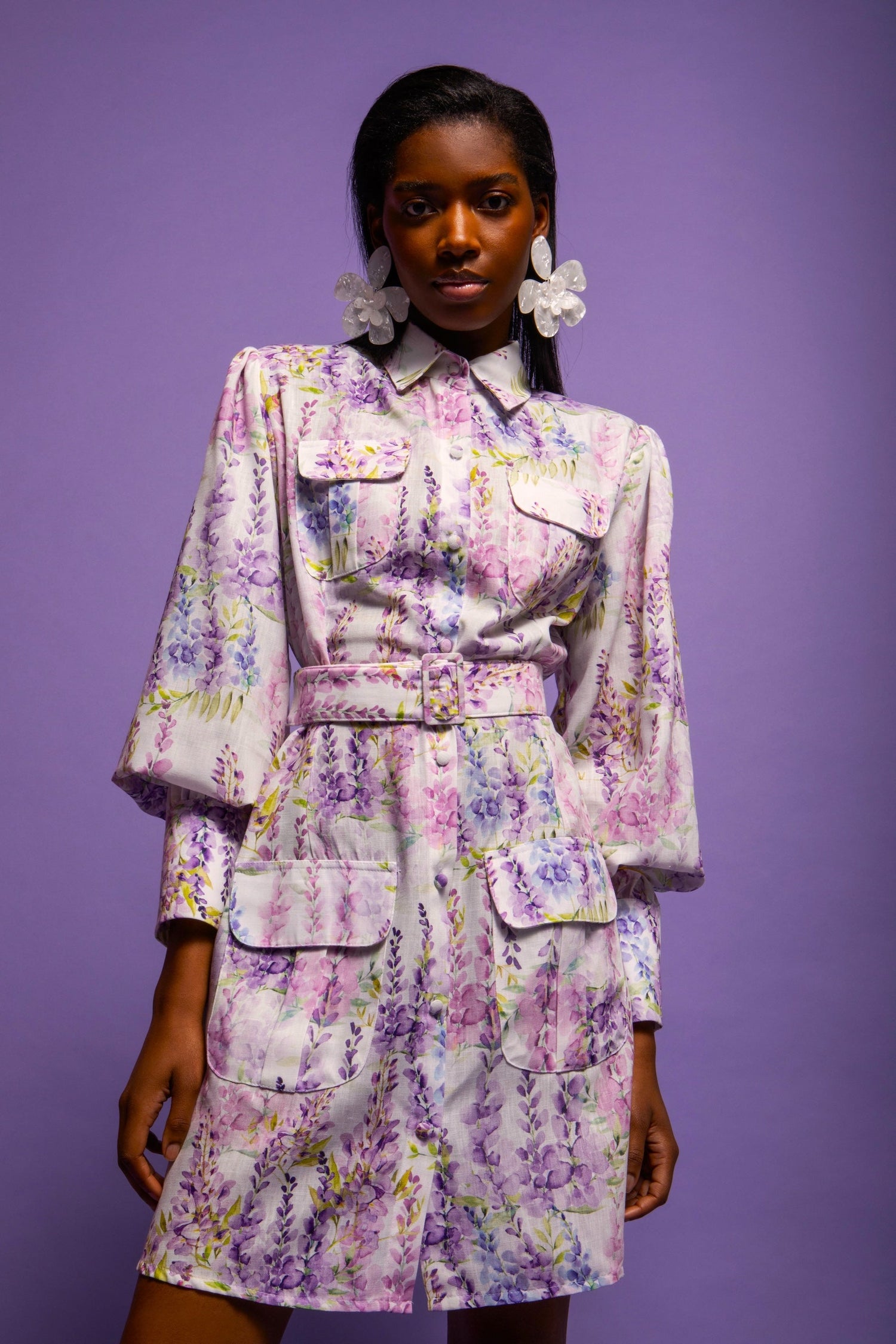 BIANCA MINI LINEN DRESS WITH BELT