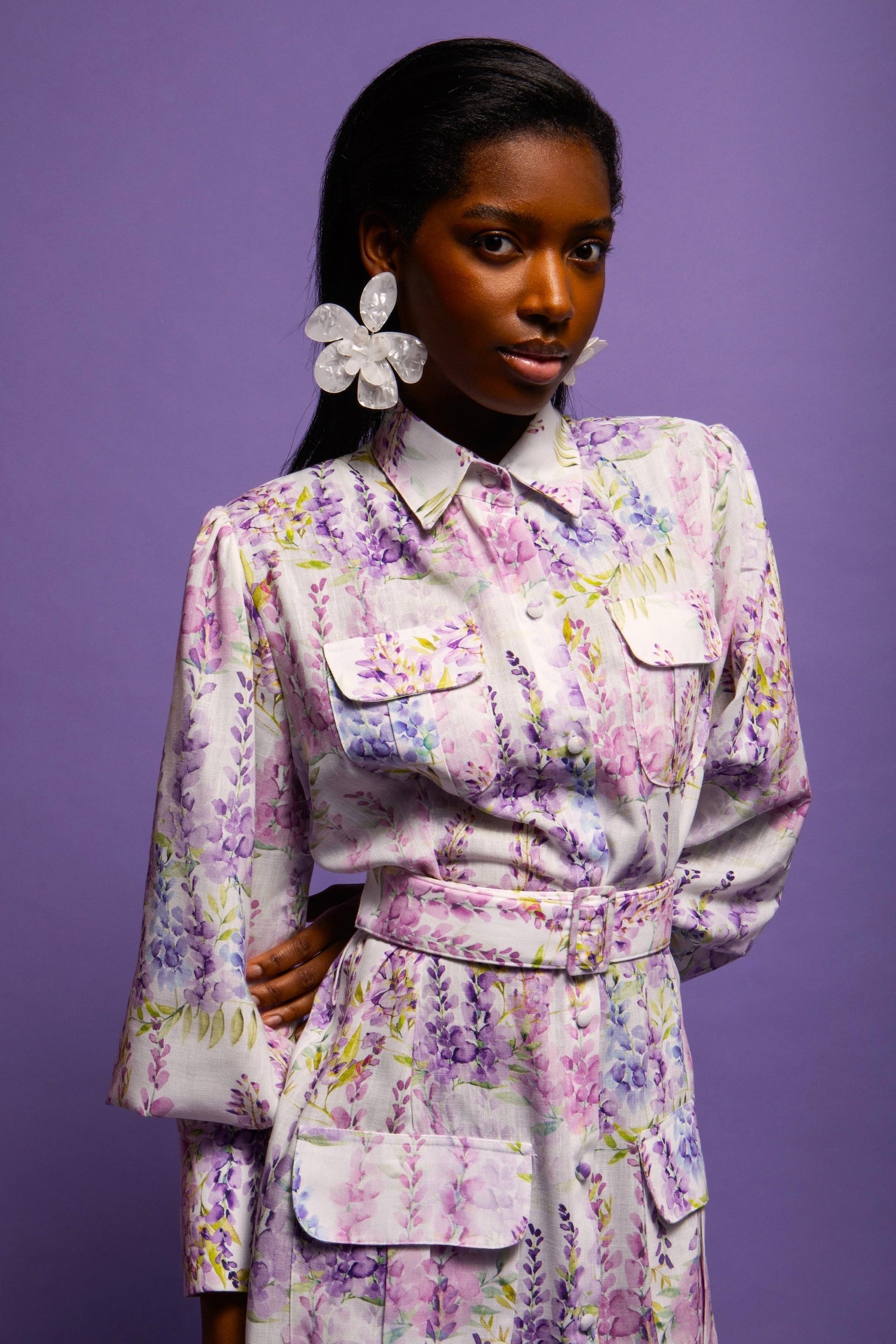 BIANCA MINI LINEN DRESS WITH BELT