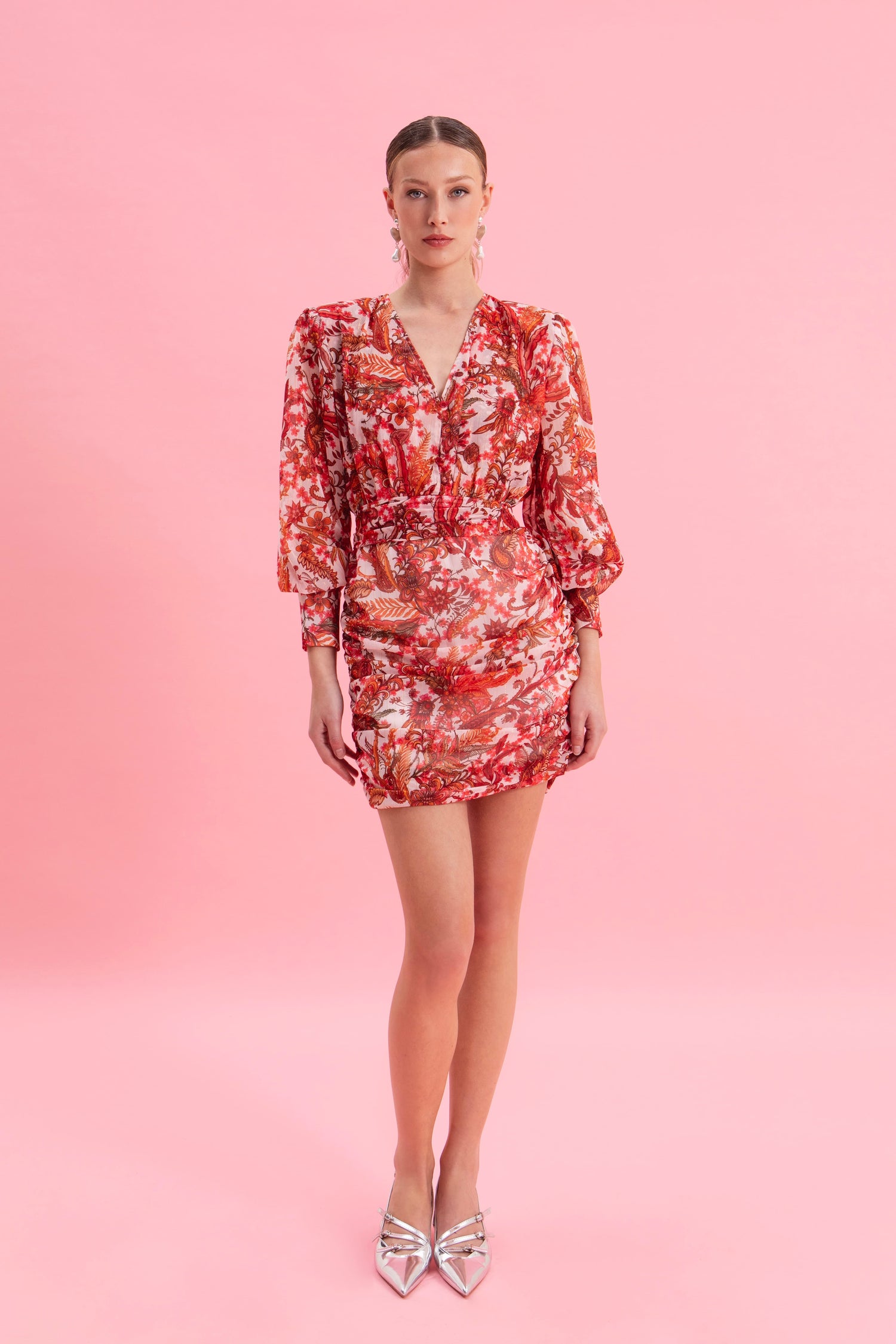 RUSTIC ROMANCE MINI DRESS WITH GOLD DETAILS