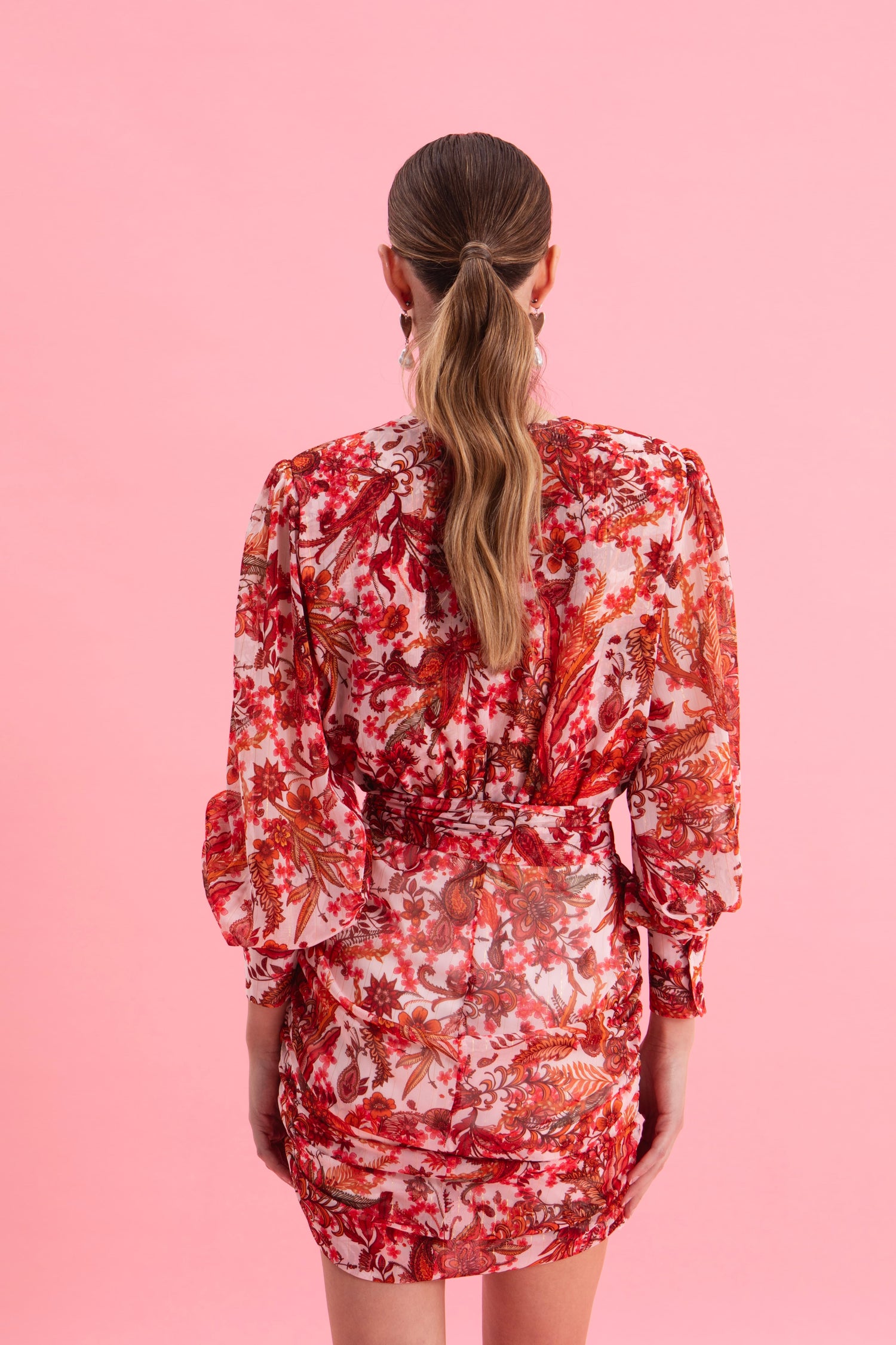 RUSTIC ROMANCE MINI DRESS WITH GOLD DETAILS