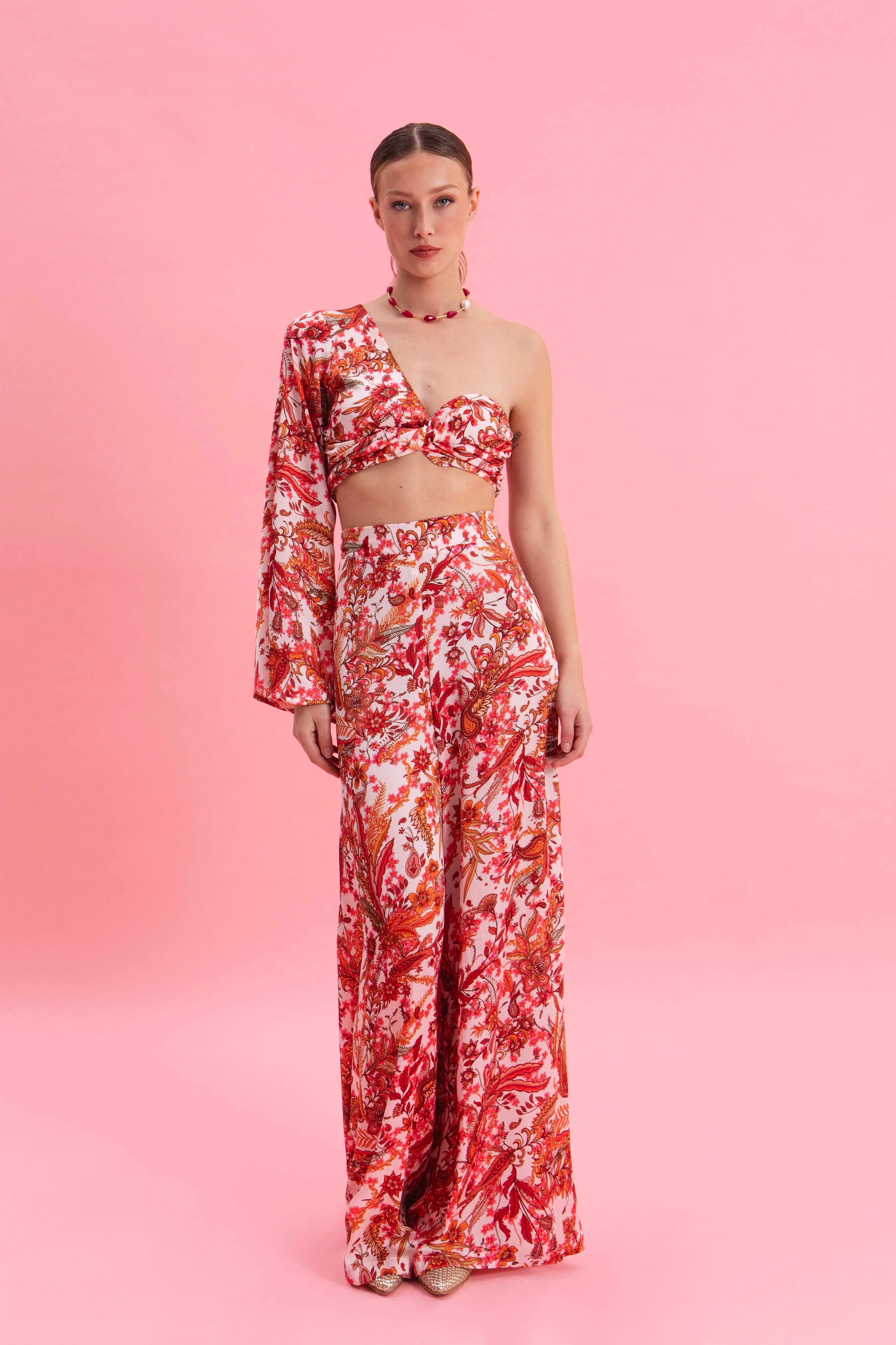 RUSTIC ROMANCE HIGH WAISTED SATIN PANTS