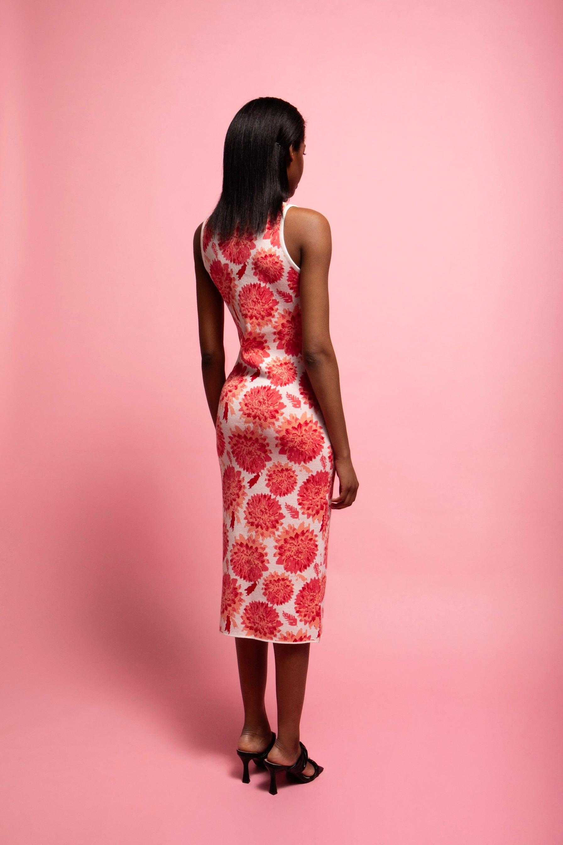 CECILIA MIDI KNITTED JACQUARD DRESS