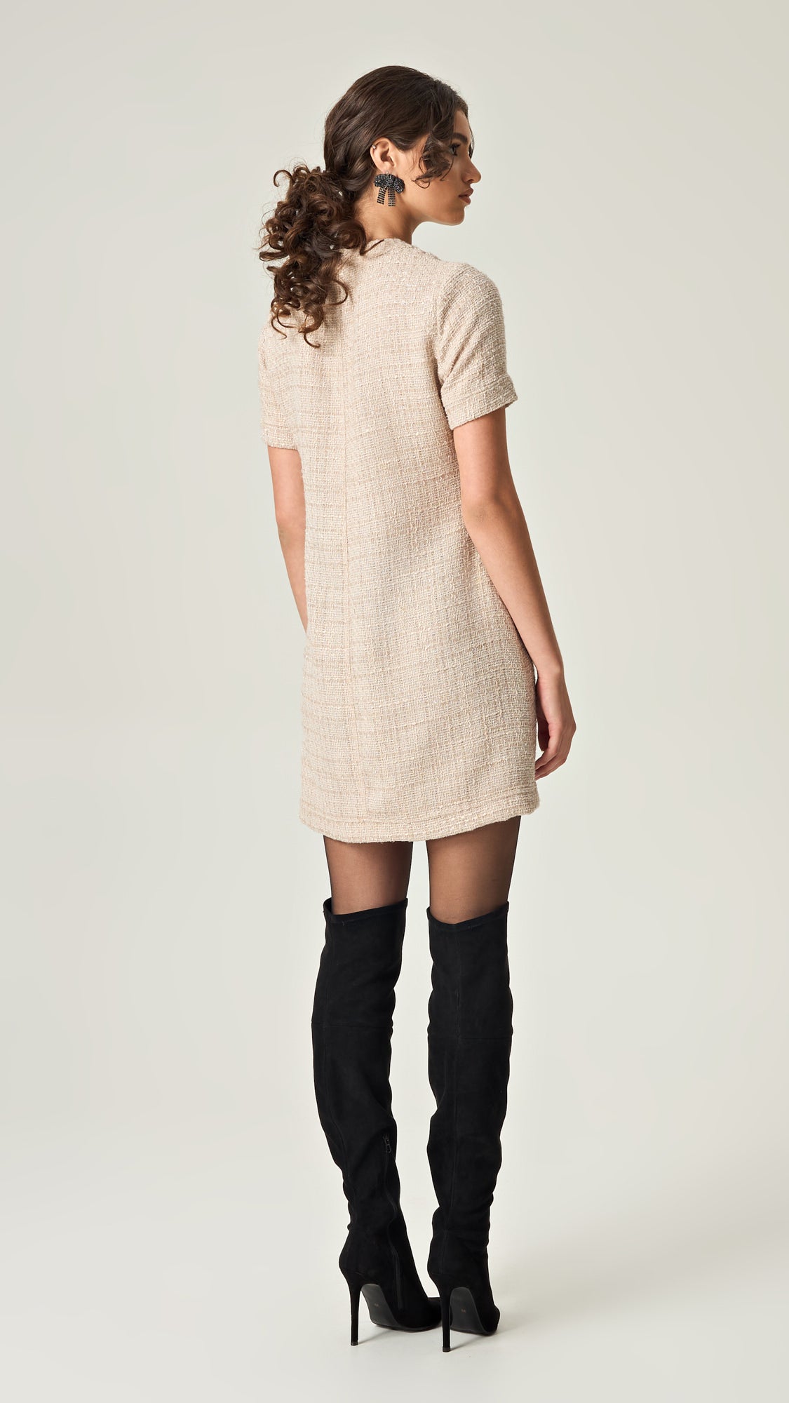 IVORY SOPHISTICATION MINI TWEED DRESS