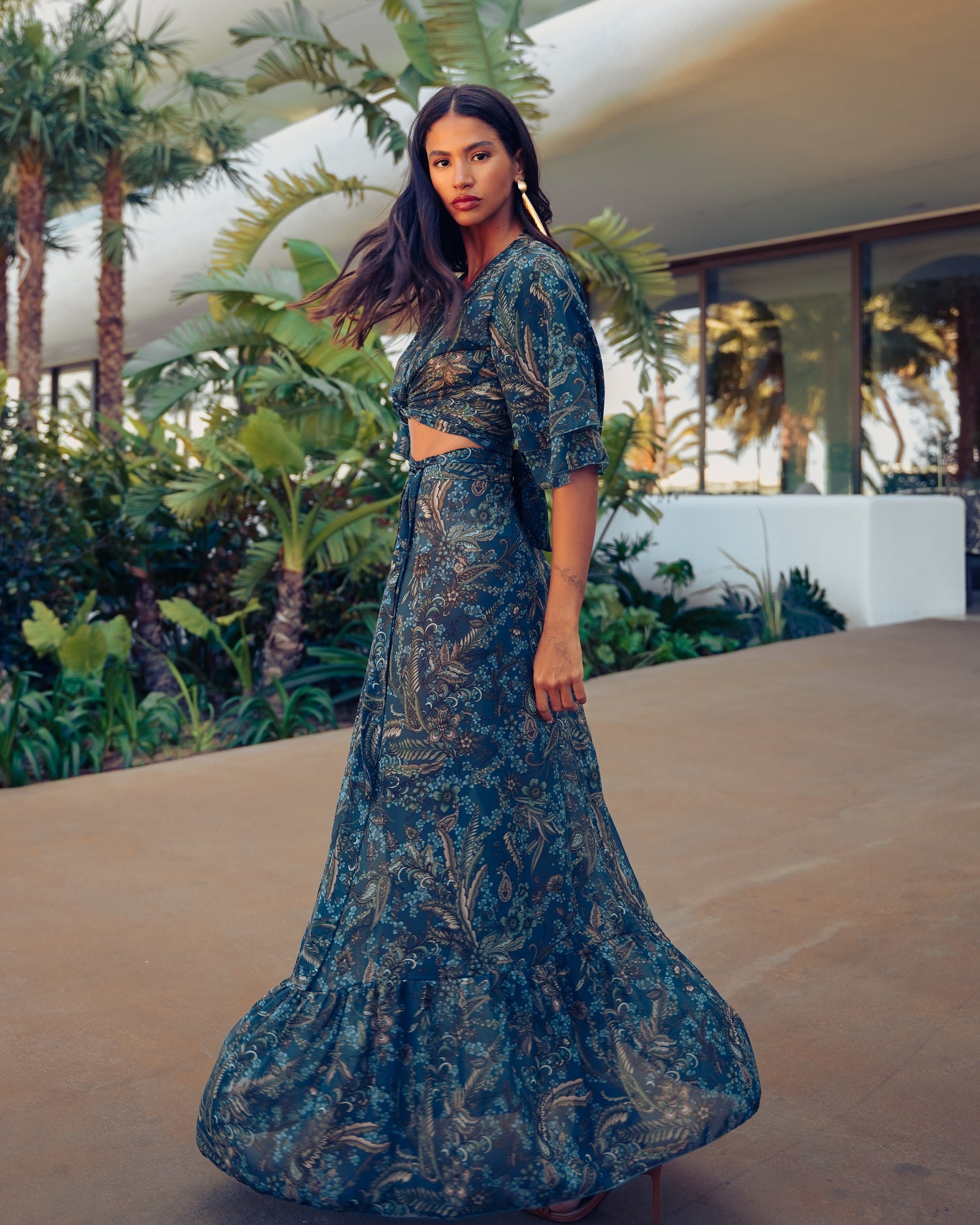 MYSTIC FOREST MAXI WRAP SKIRT