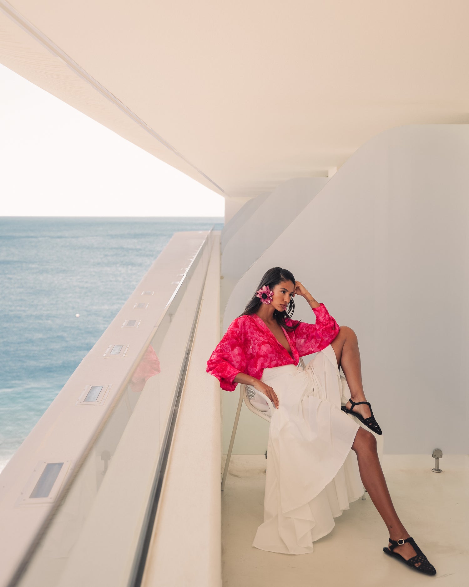 SNOW WHITE 100% COTTON MAXI SKIRT