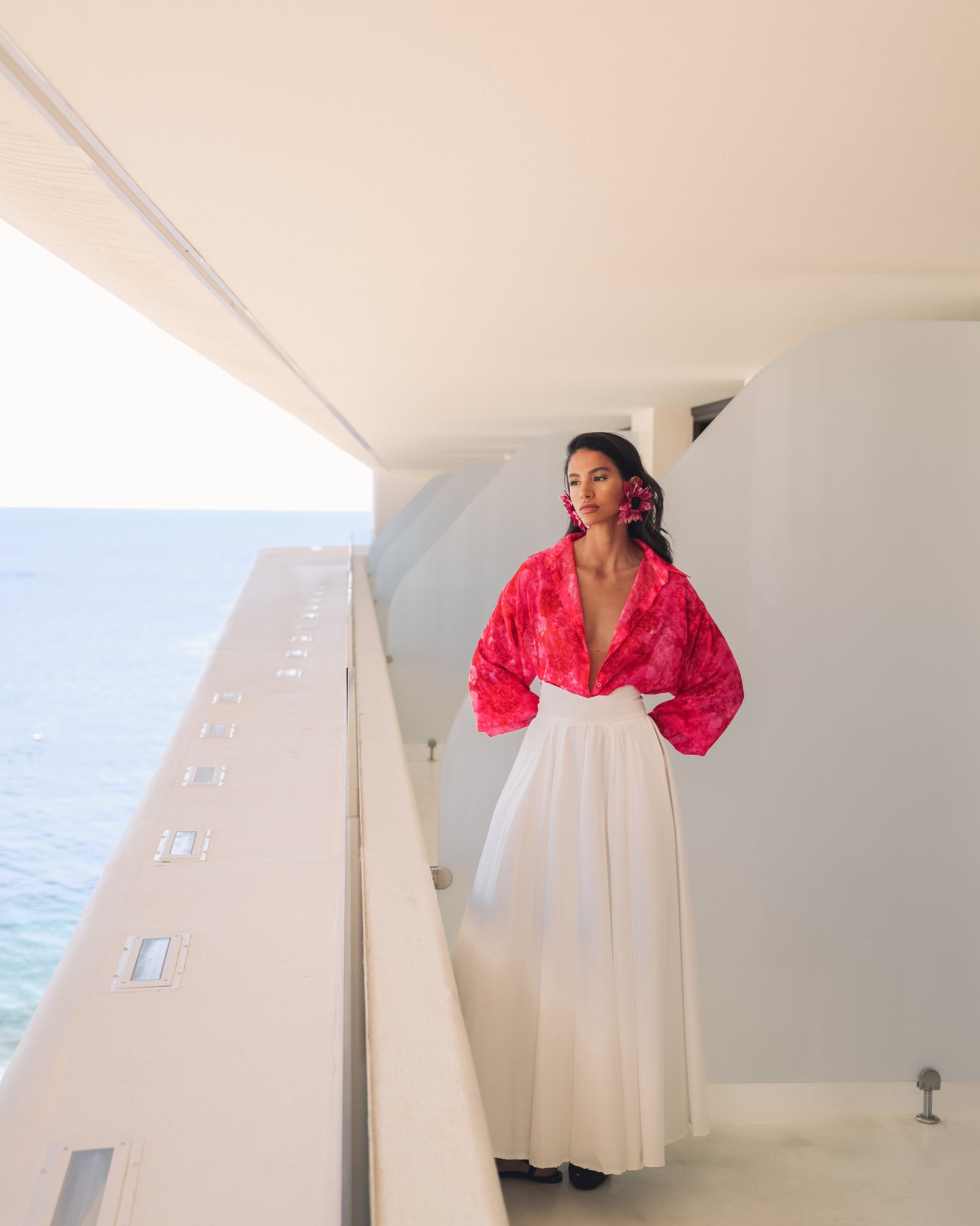 SNOW WHITE 100% COTTON MAXI SKIRT