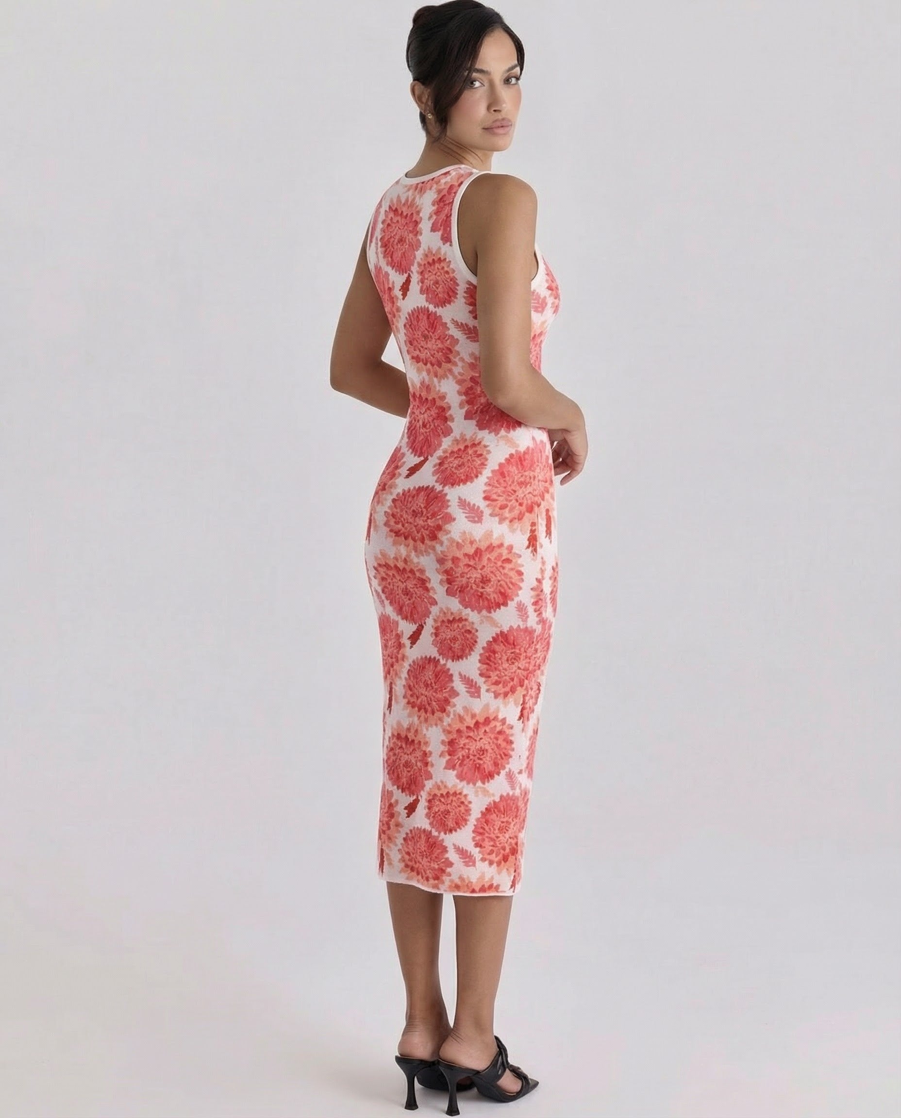 CECILIA MIDI KNITTED JACQUARD DRESS