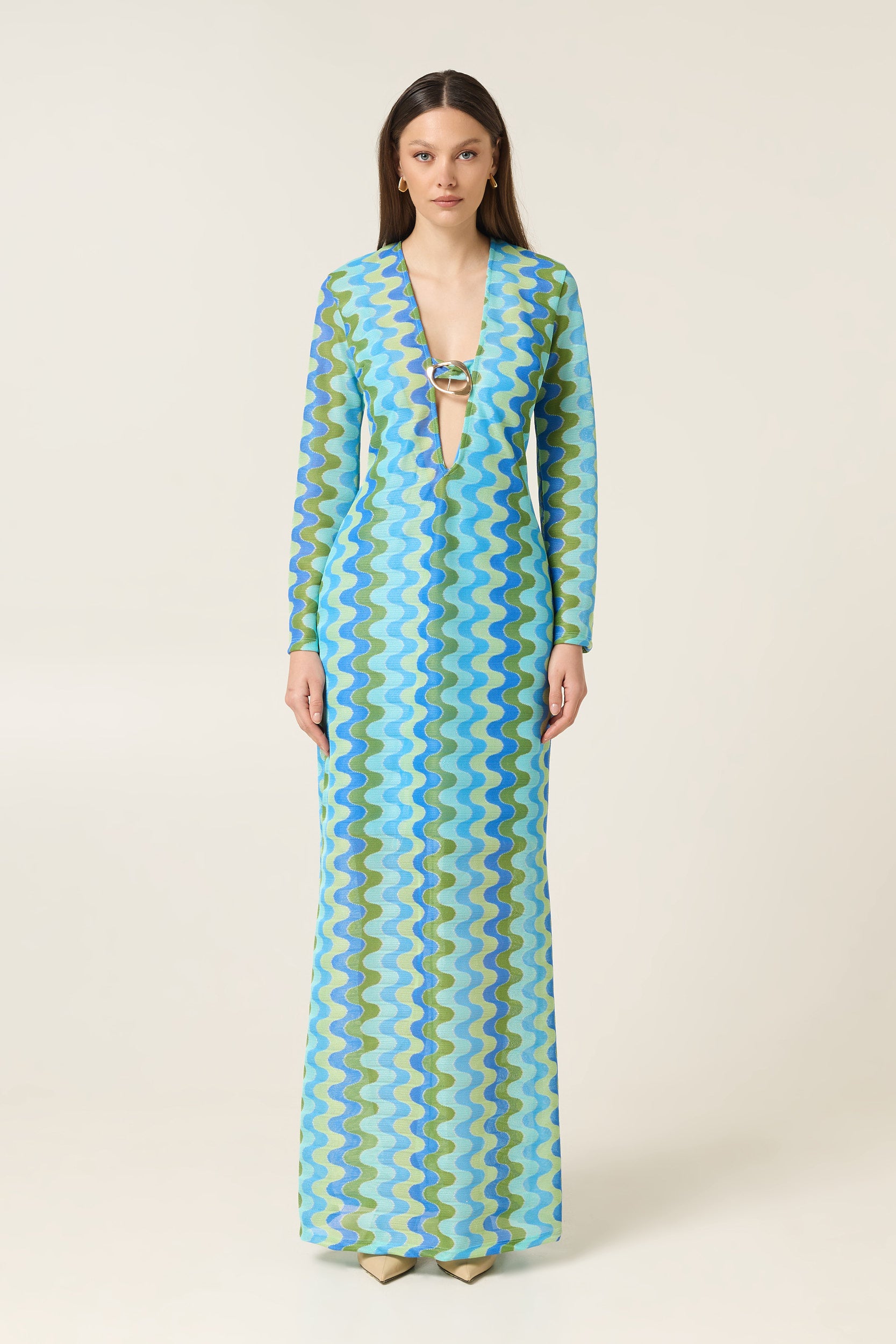 BLUE WAVES MAXI DRESS