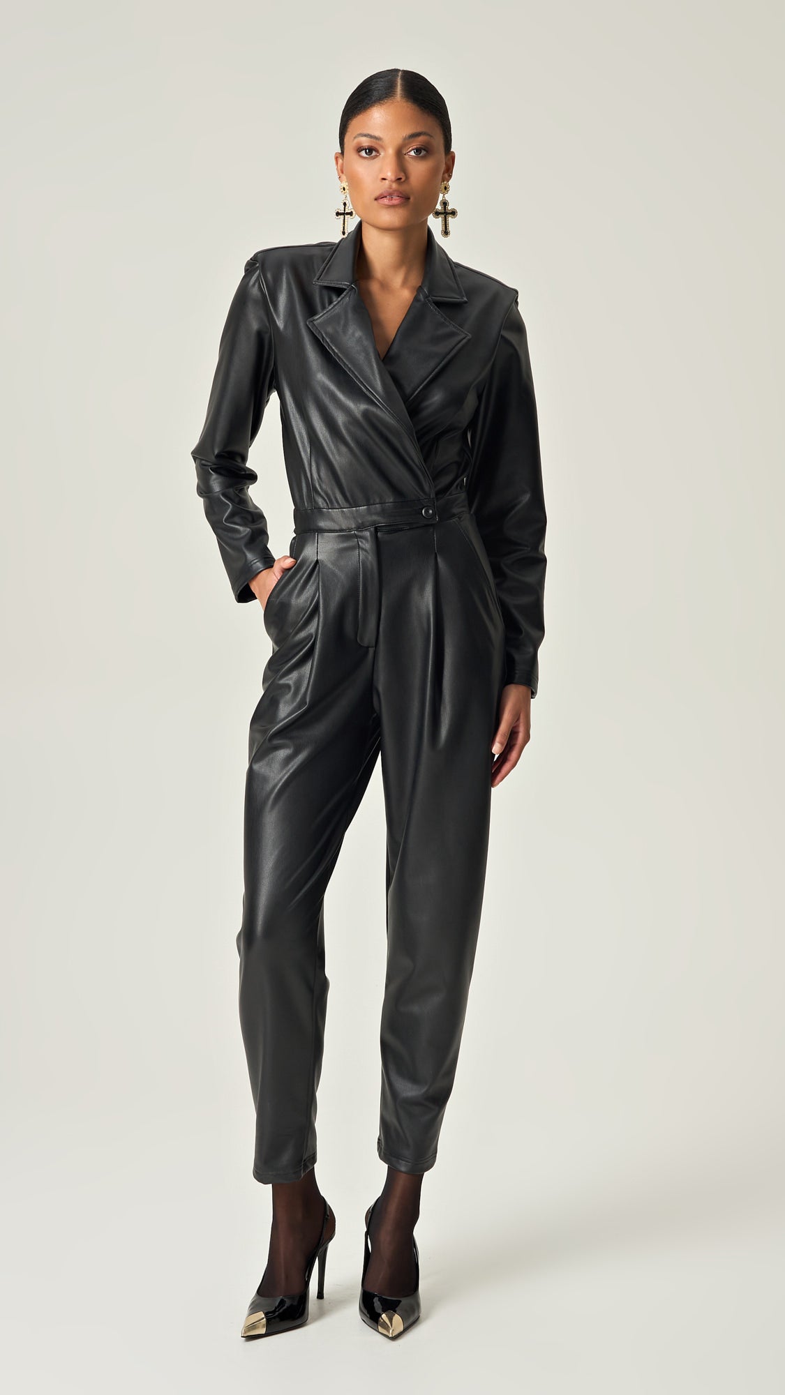 NOIR AUTHORITY SOFT LEATHER JUMPSUIT - COMING SOON