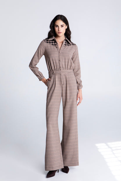 OXFORD PLAID JUMPSUIT