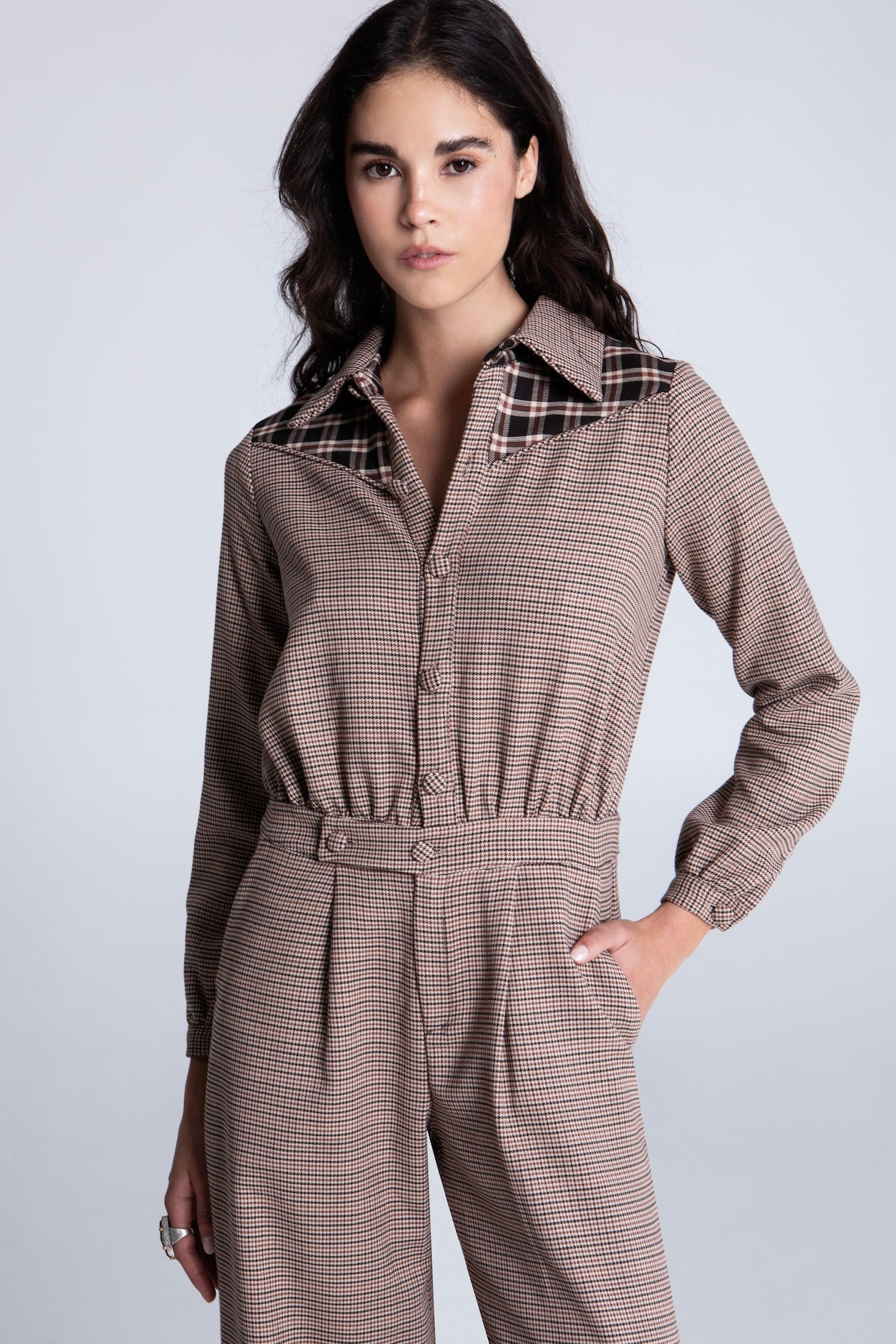 OXFORD PLAID JUMPSUIT