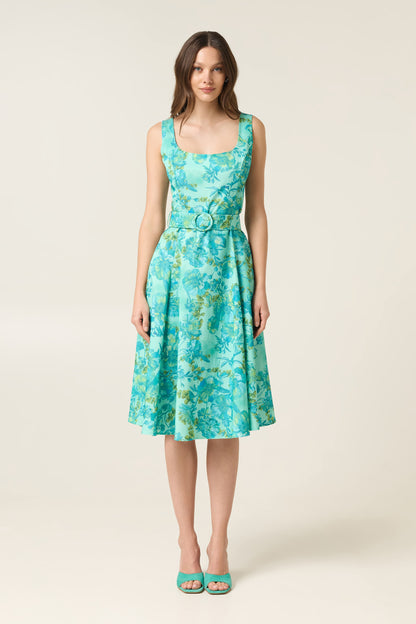 CELESTE MIDI DRESS WITH BELT